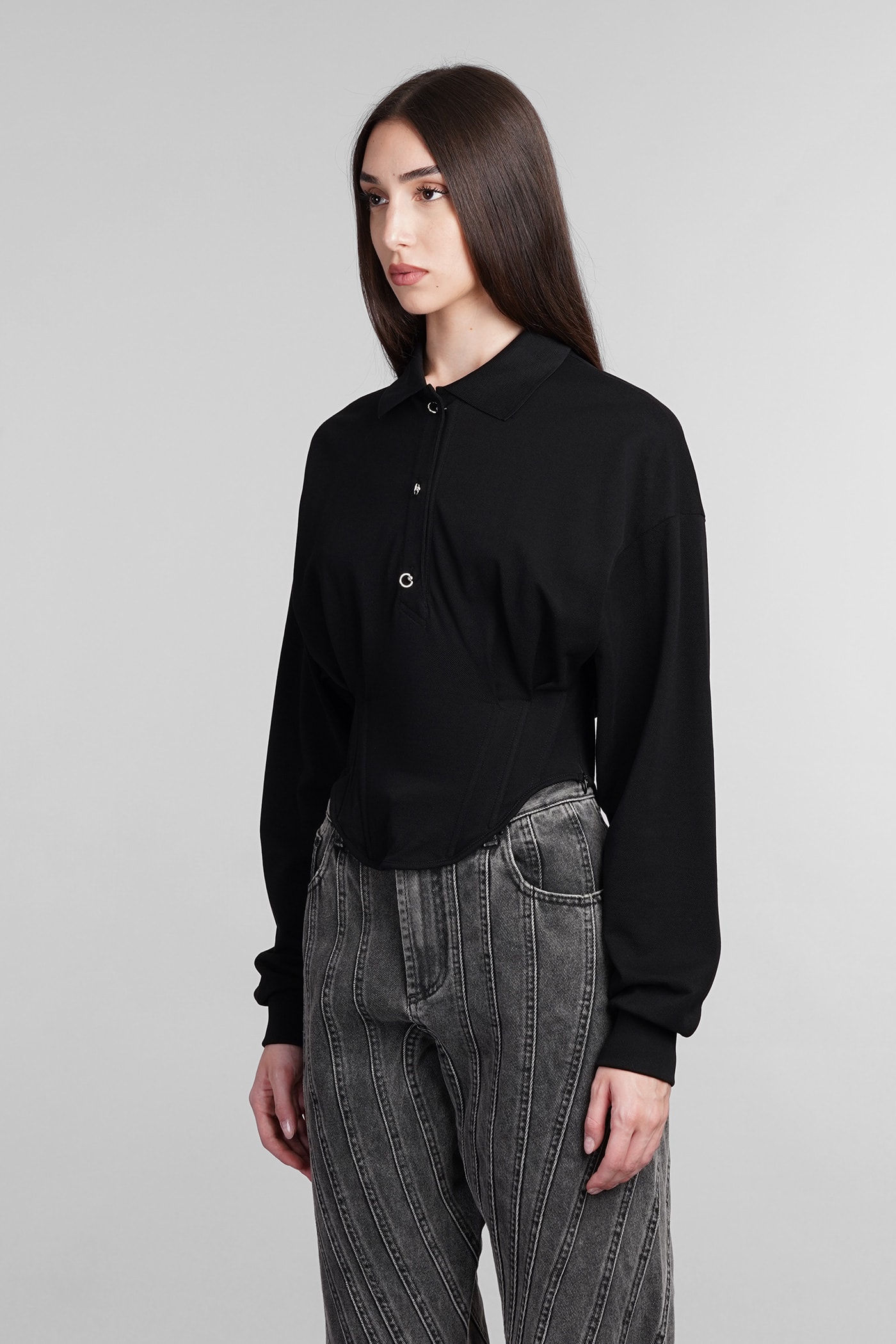 Shop Mugler Topwear In Black Cotton