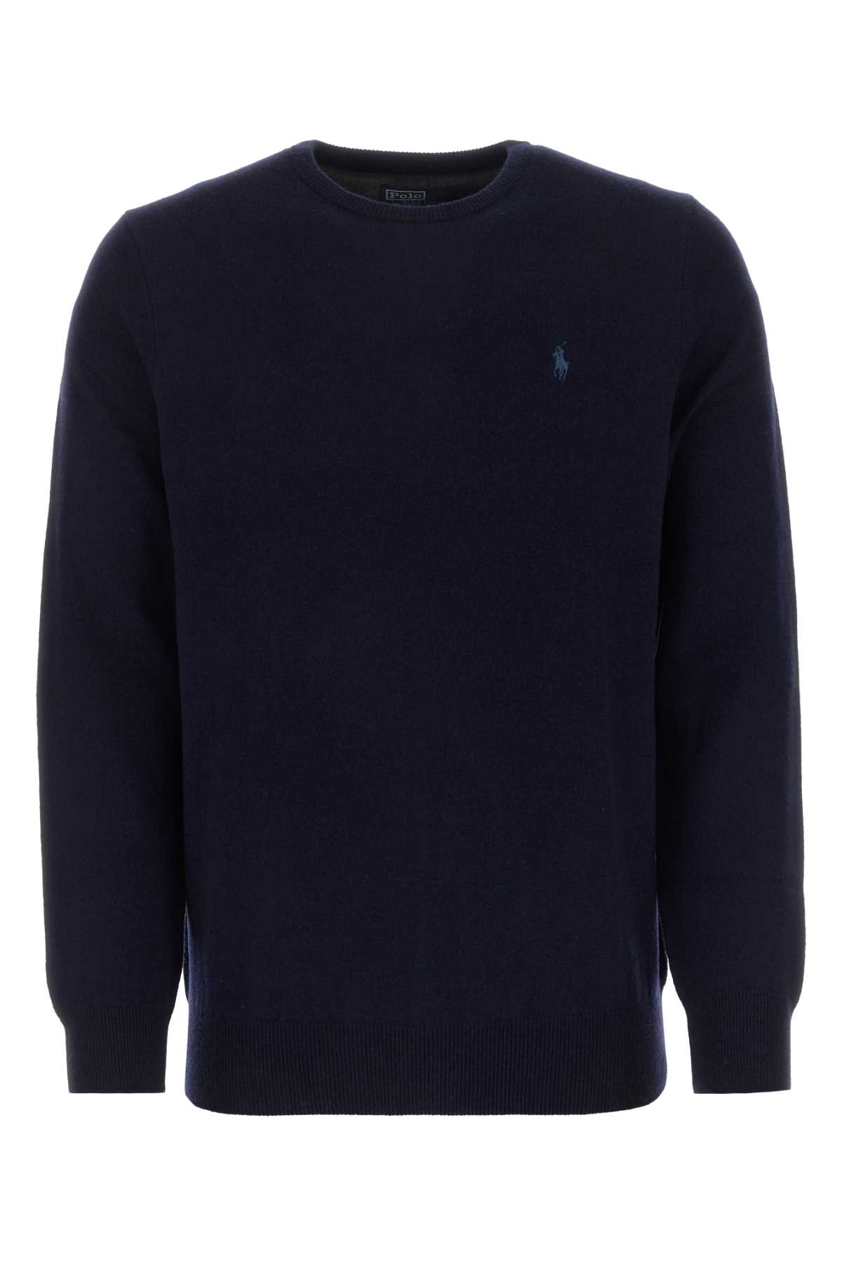 Shop Polo Ralph Lauren Navy Blue Wool Sweater In Hunternavy