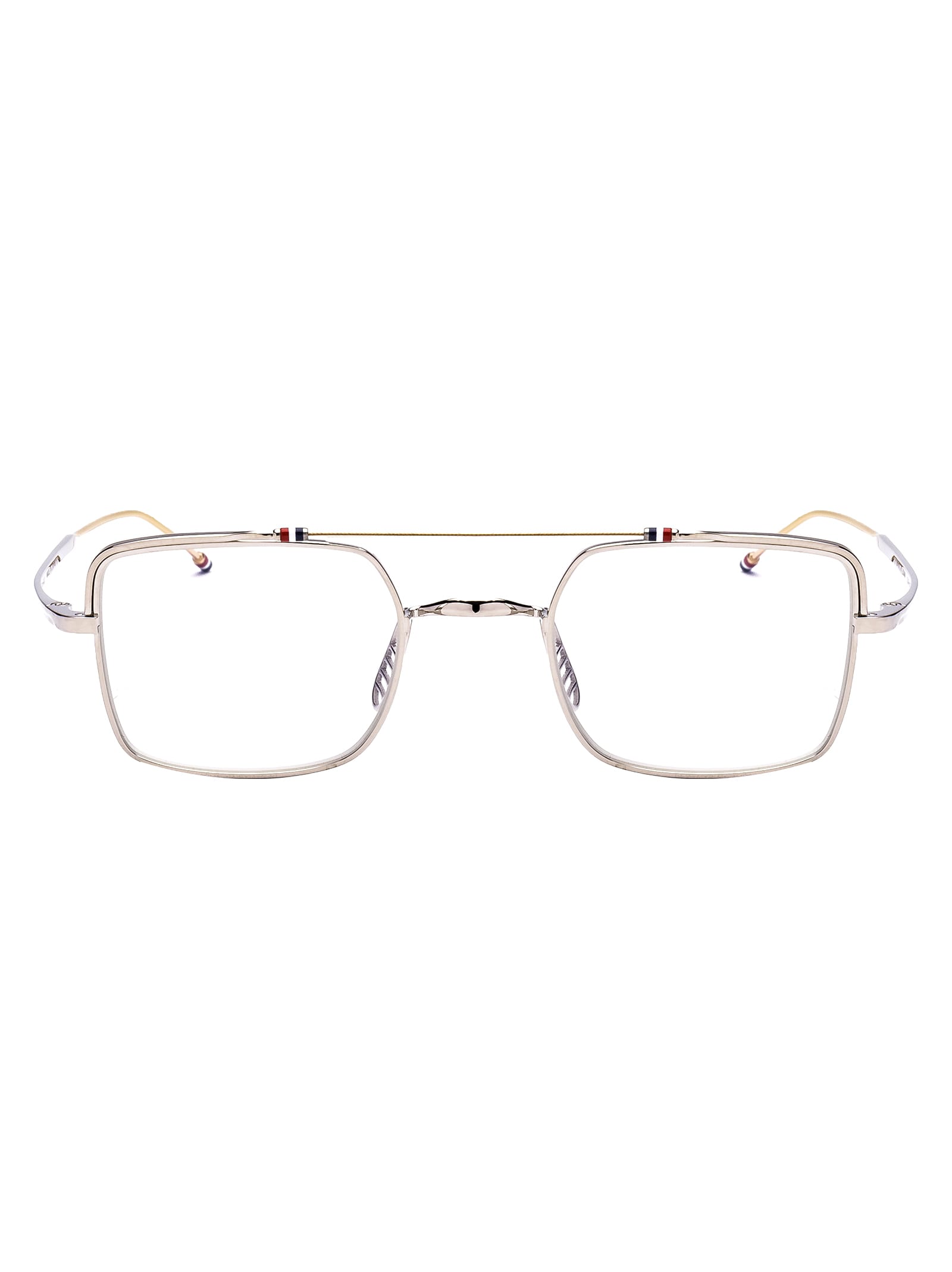Thom Browne Tb-909 Glasses In Silver -white Gold