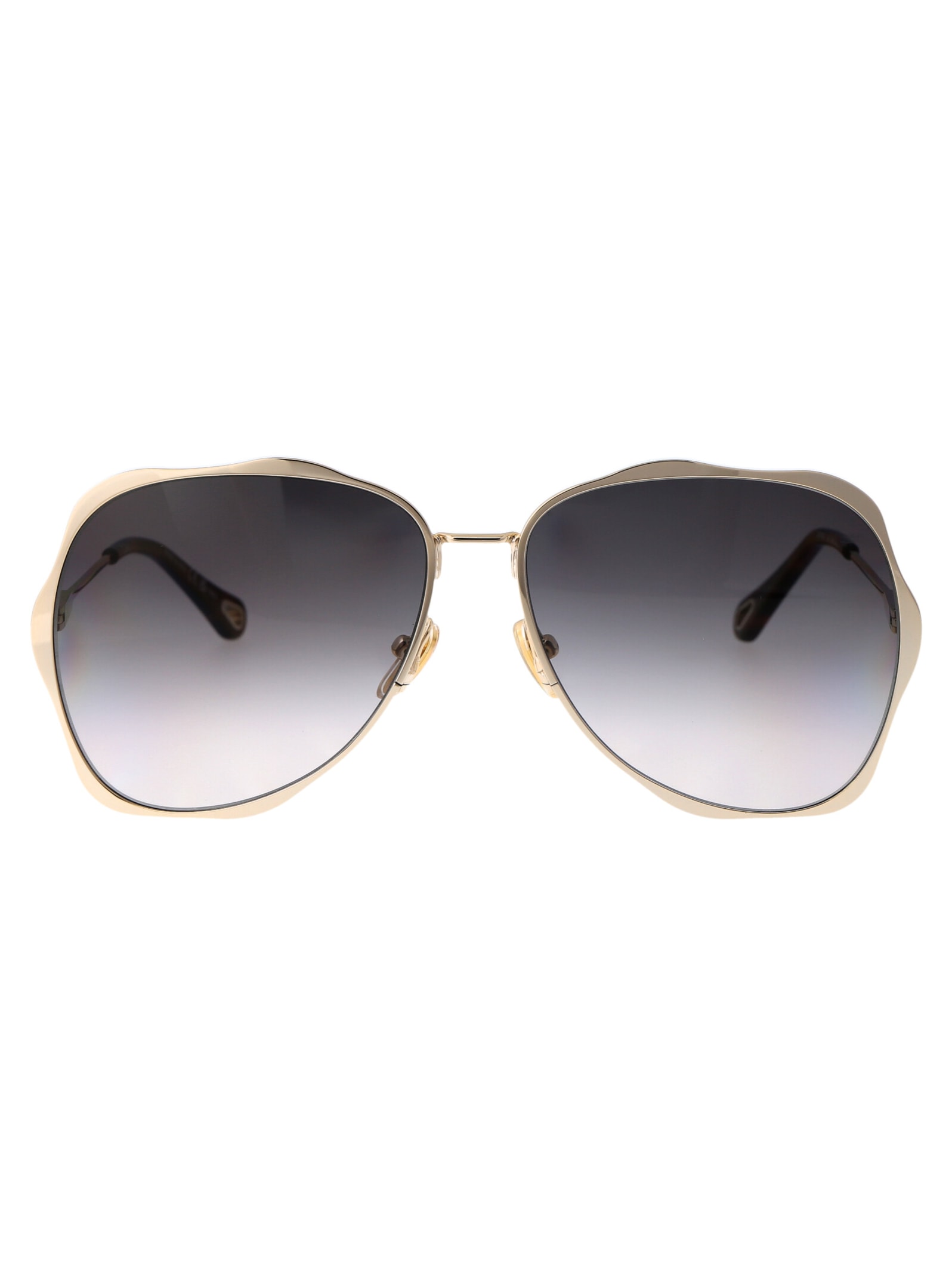 Shop Chloé Ch0183s Sunglasses In 001 Gold Gold Grey