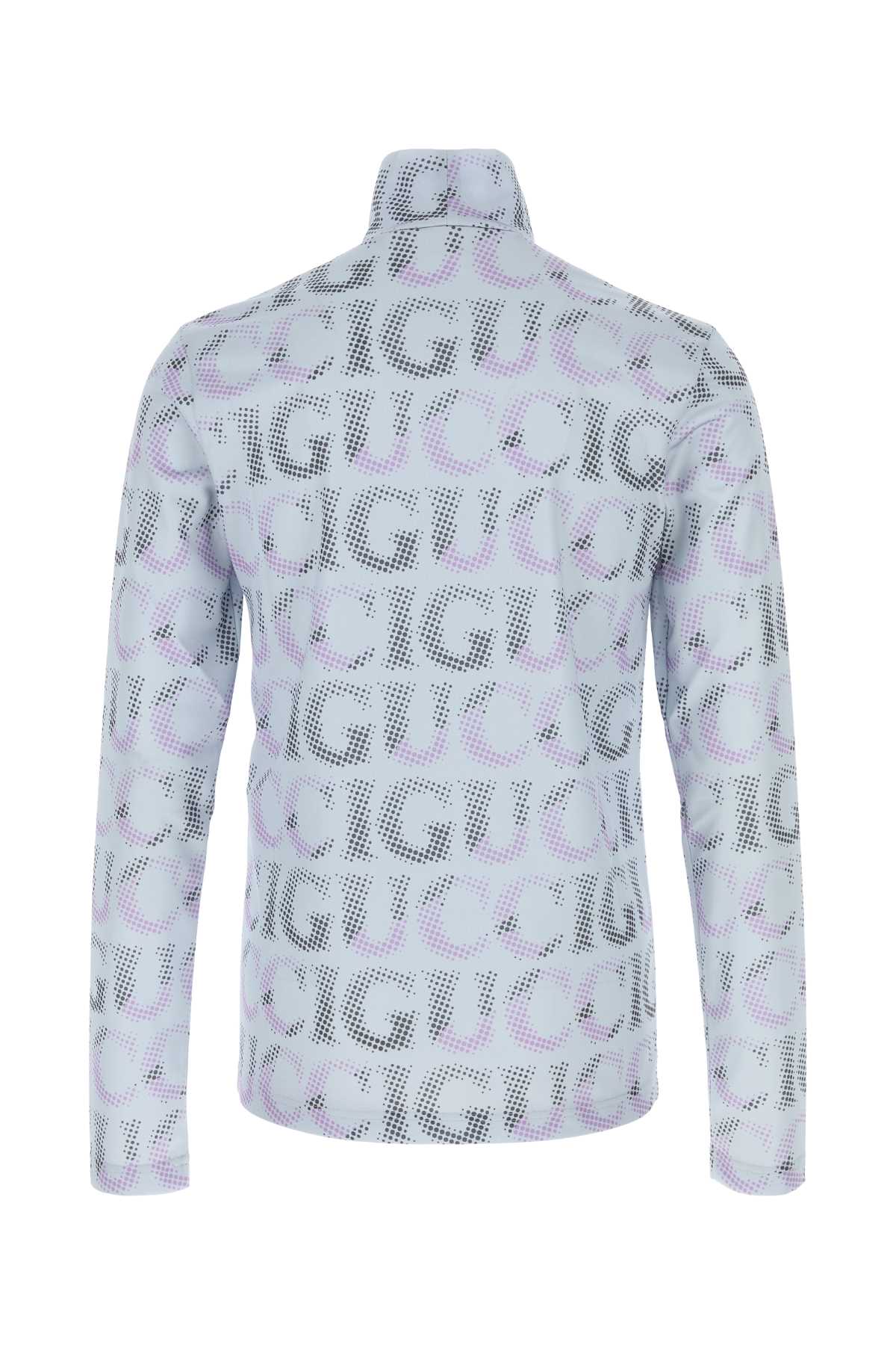 Shop Gucci Printed Polyester T-shirt In Greymc