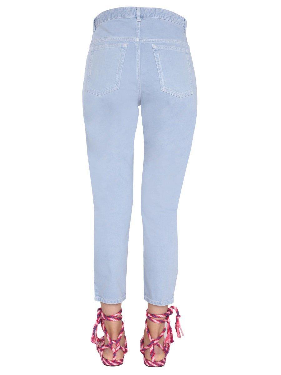 Shop Marant Etoile Lanea High-waisted Jeans In Baby Blue