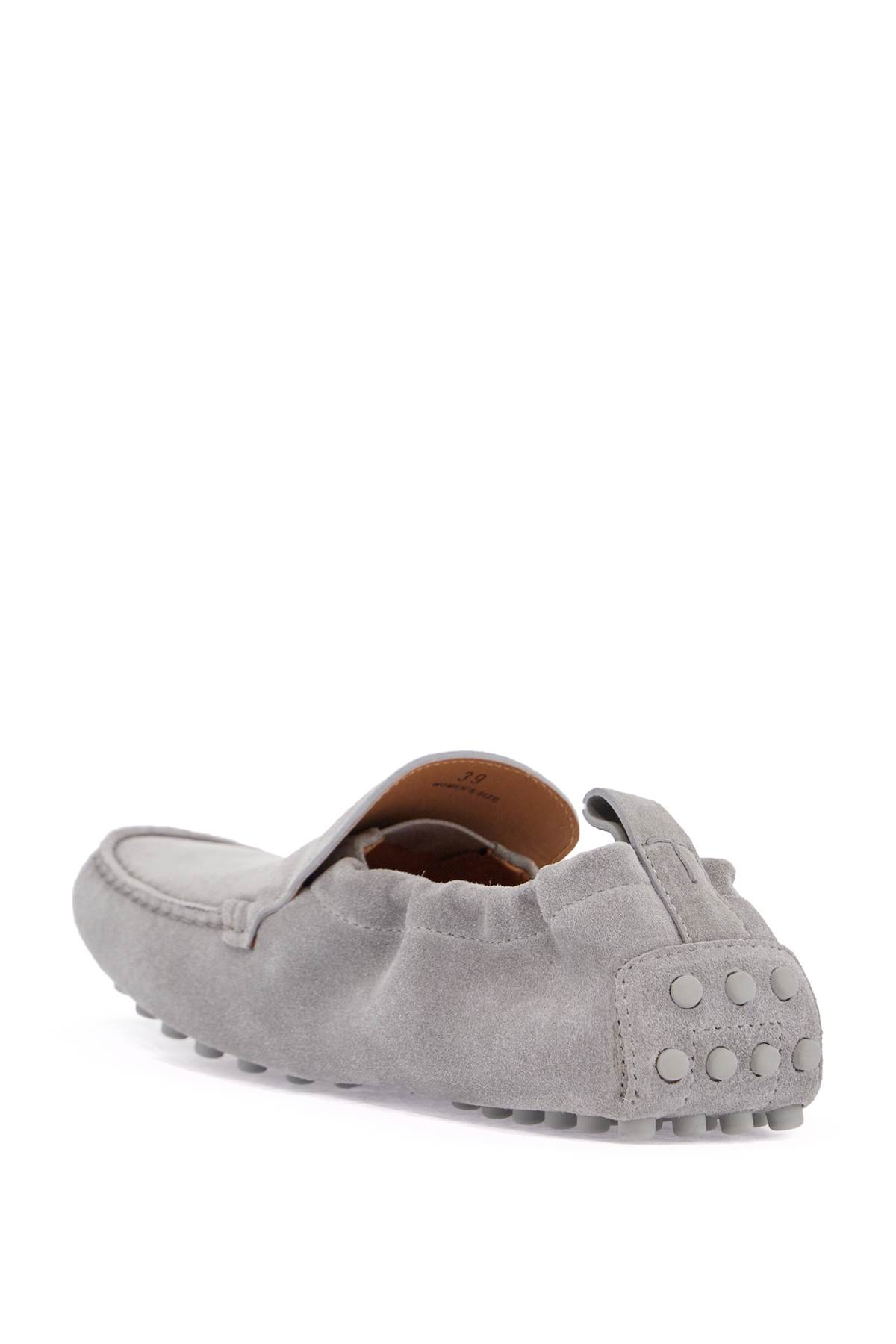 Tod's Light Gray Calfskin Women's Loafers In Gabbiano (grey)