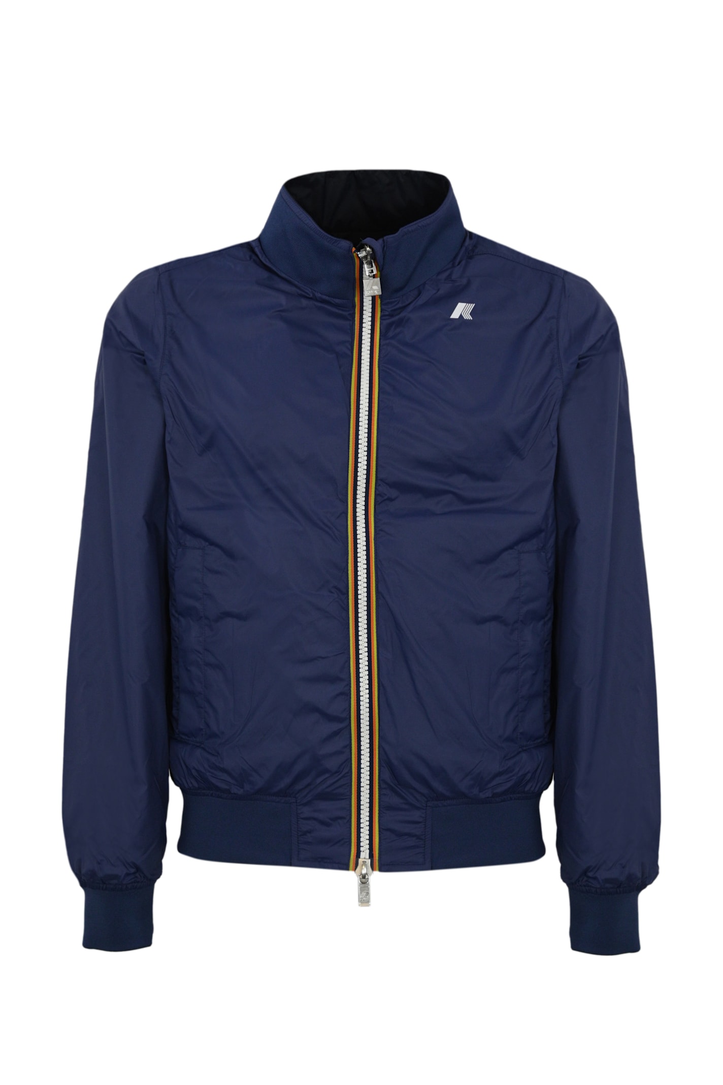 Shop K-way Arsene Plus.2 Reversible Jacket In Blue Depht-blue De