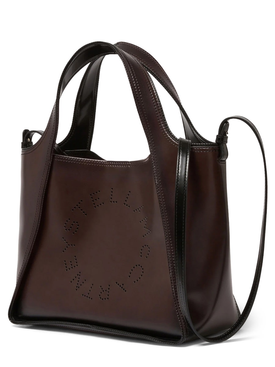 Stella Mccartney Logo Shoulder Bag Detachable Strap In Brown