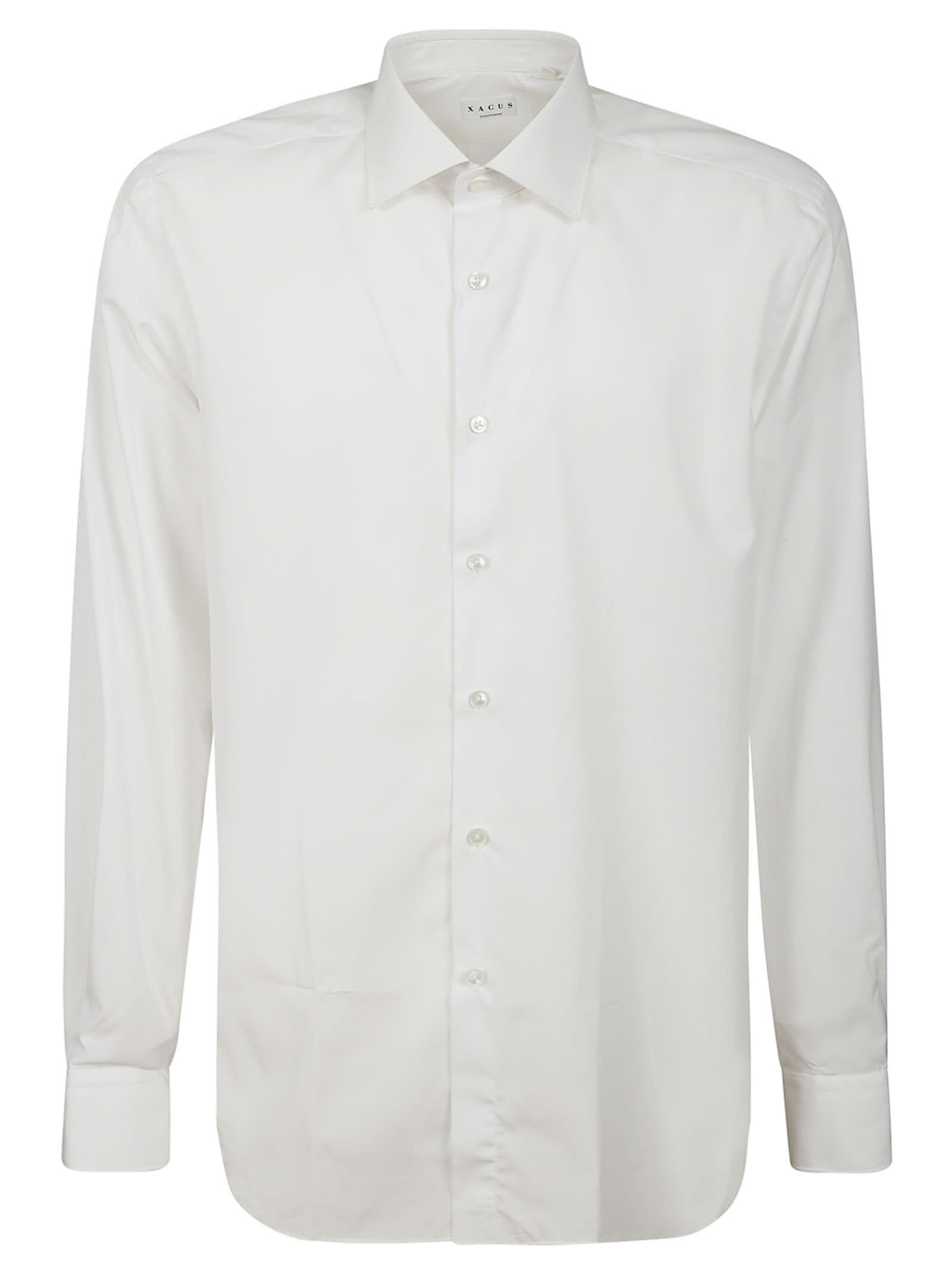 Xacus Spread-collar Cotton Shirt In White