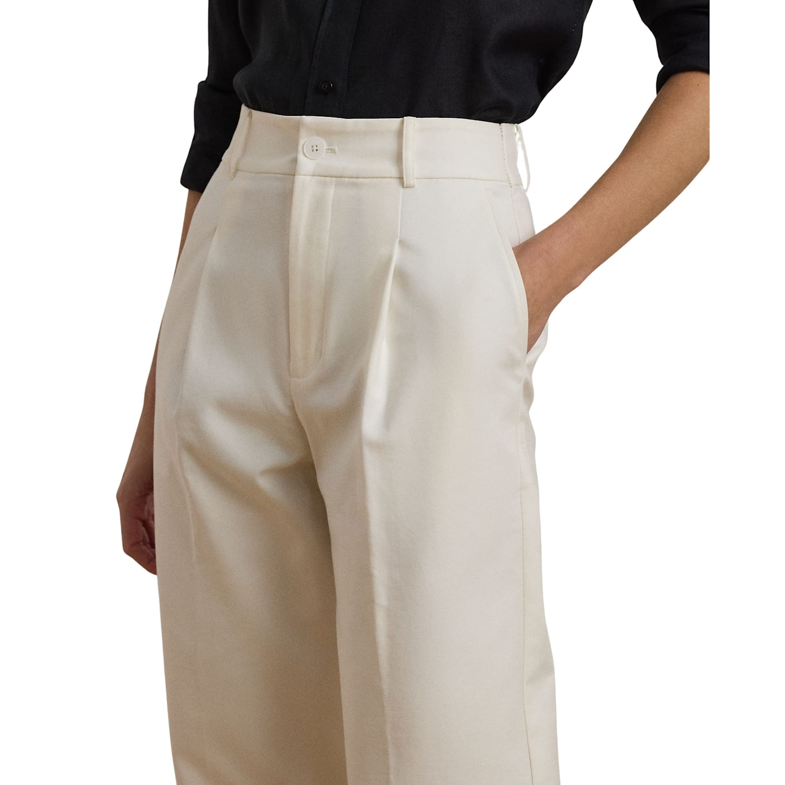 Shop Ralph Lauren Zeeya Ankle Flat Front In White
