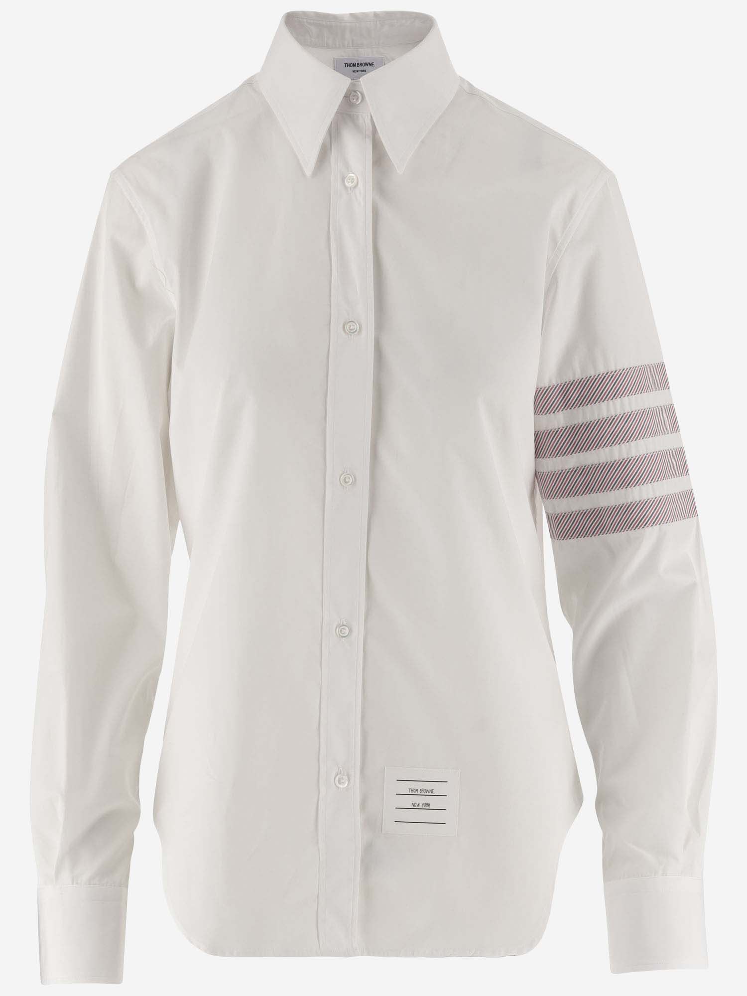Thom Browne 4 Bar Cotton Shirt In White