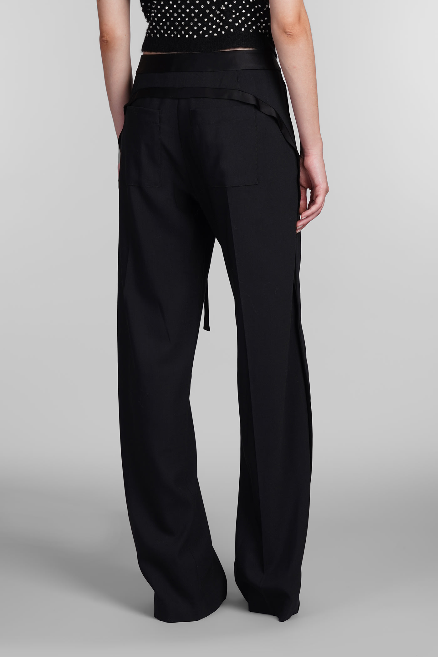 Shop David Koma Pants In Black Wool