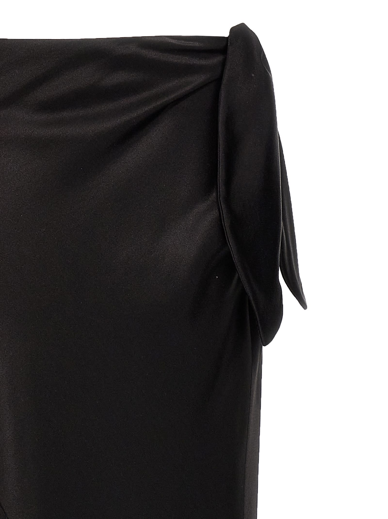 Shop Saint Laurent Knot Maxi Skirt In Black