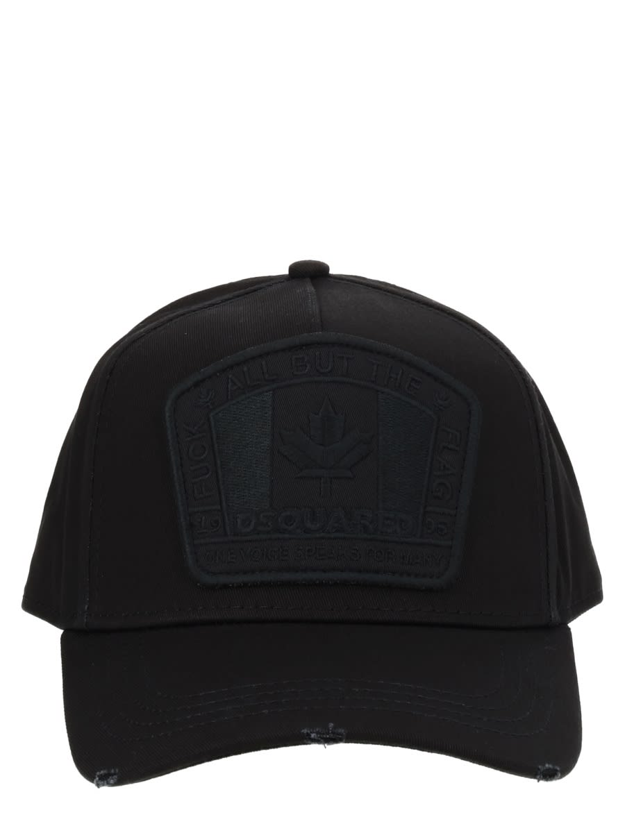 Dsquared2 D2 Patch Baseball Cap In Black