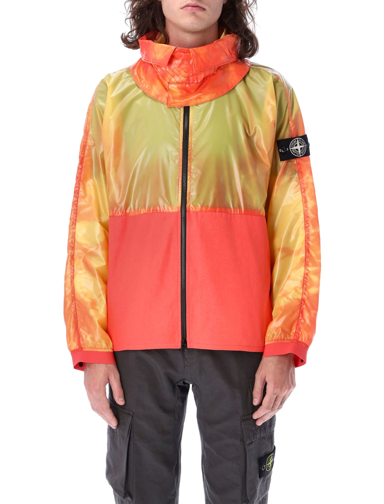 Stone Island Orange Hooded Heat Reactive Jacket | ModeSens