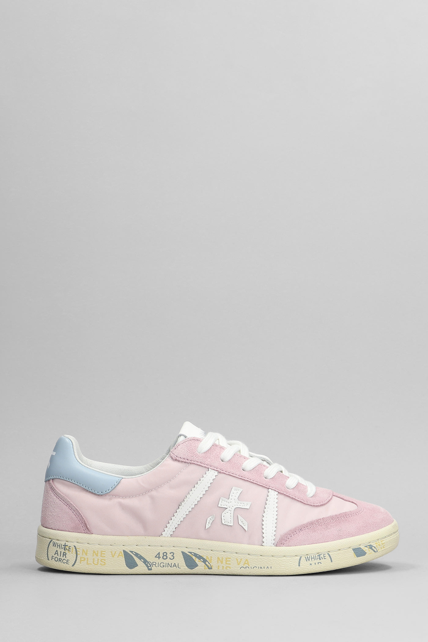 Bonnie Sneakers In Rose-pink Suede And Fabric