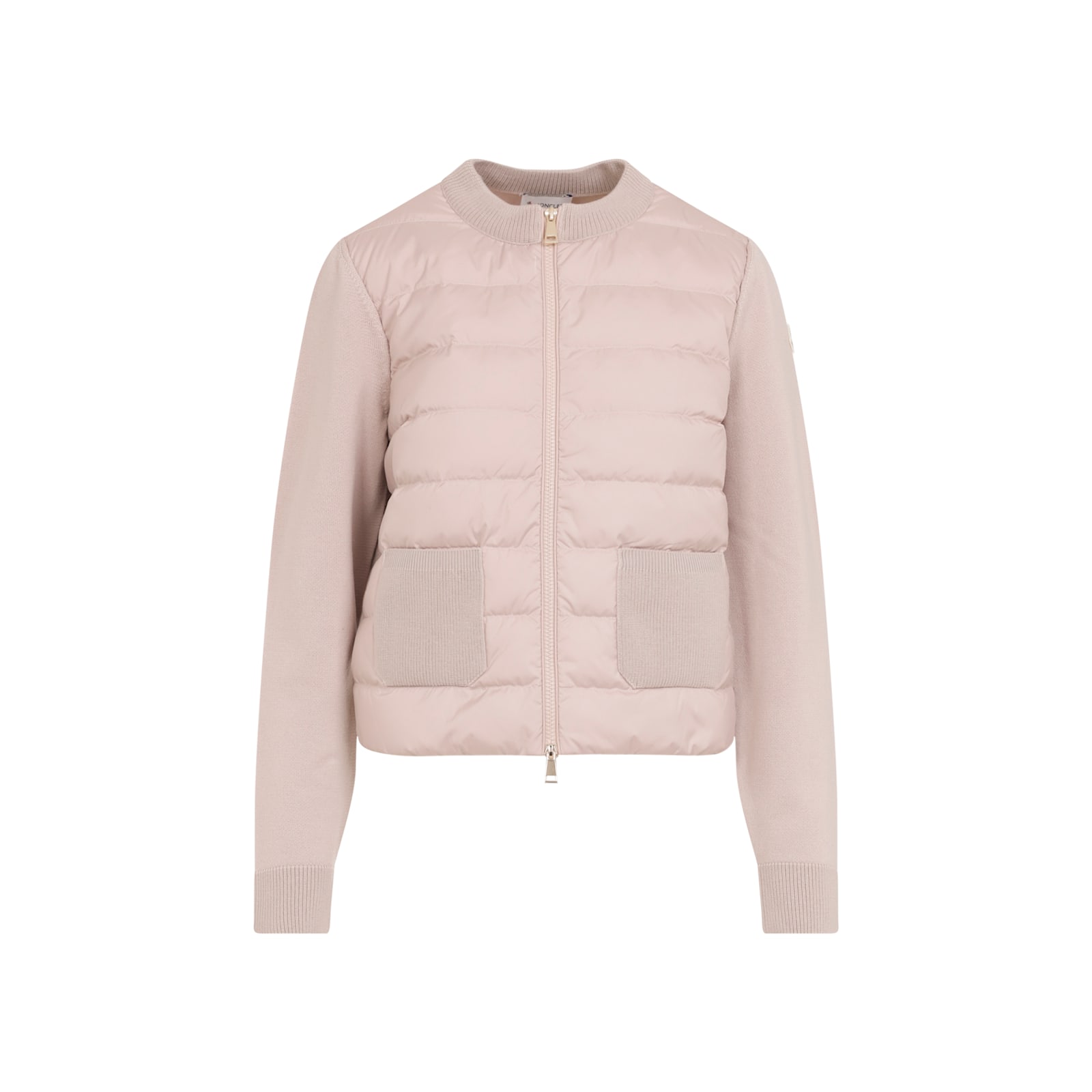 Moncler Quilted Cardigan Featuring Patch Pockets In Pink