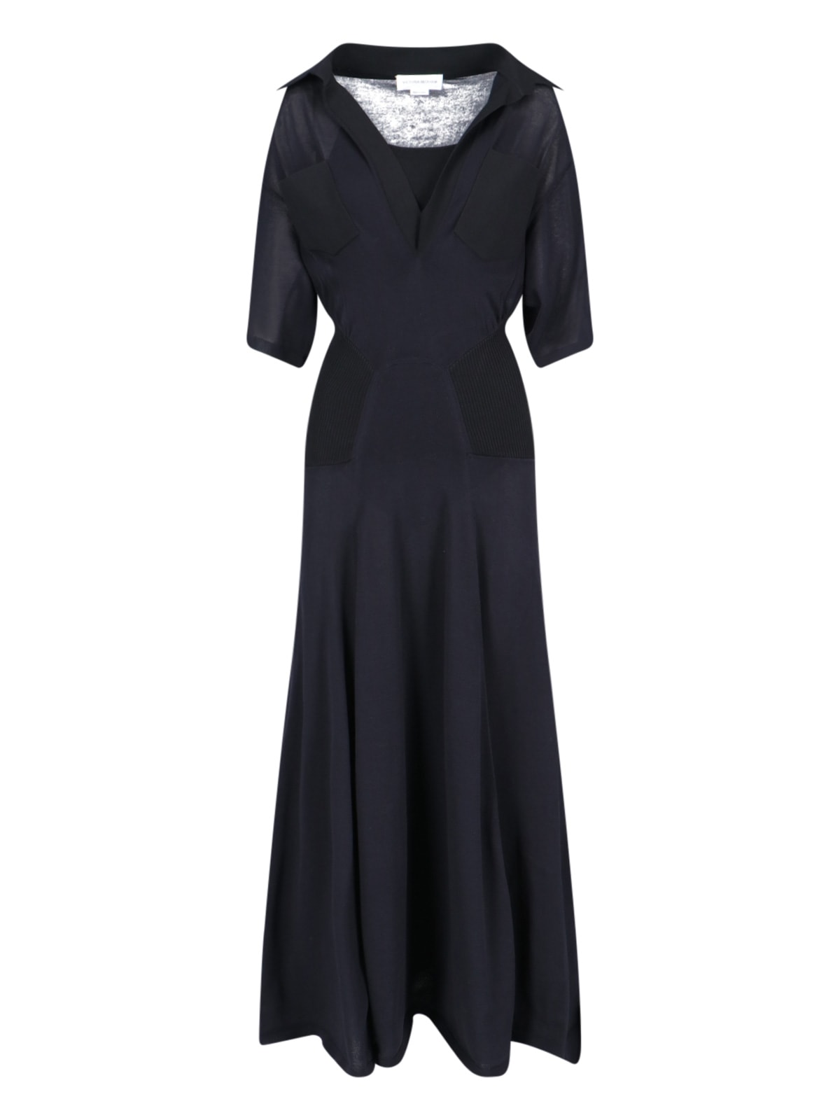 Shop Victoria Beckham Panelled Maxi Dress In Black