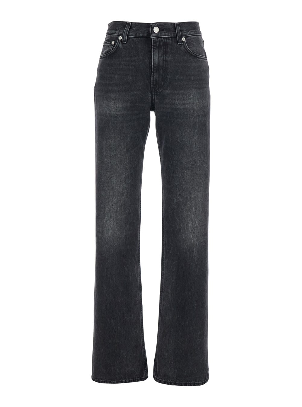 Haikure Black Jeans With Belt Loops And Logo Patch On The Rear In Denim Woman In Black