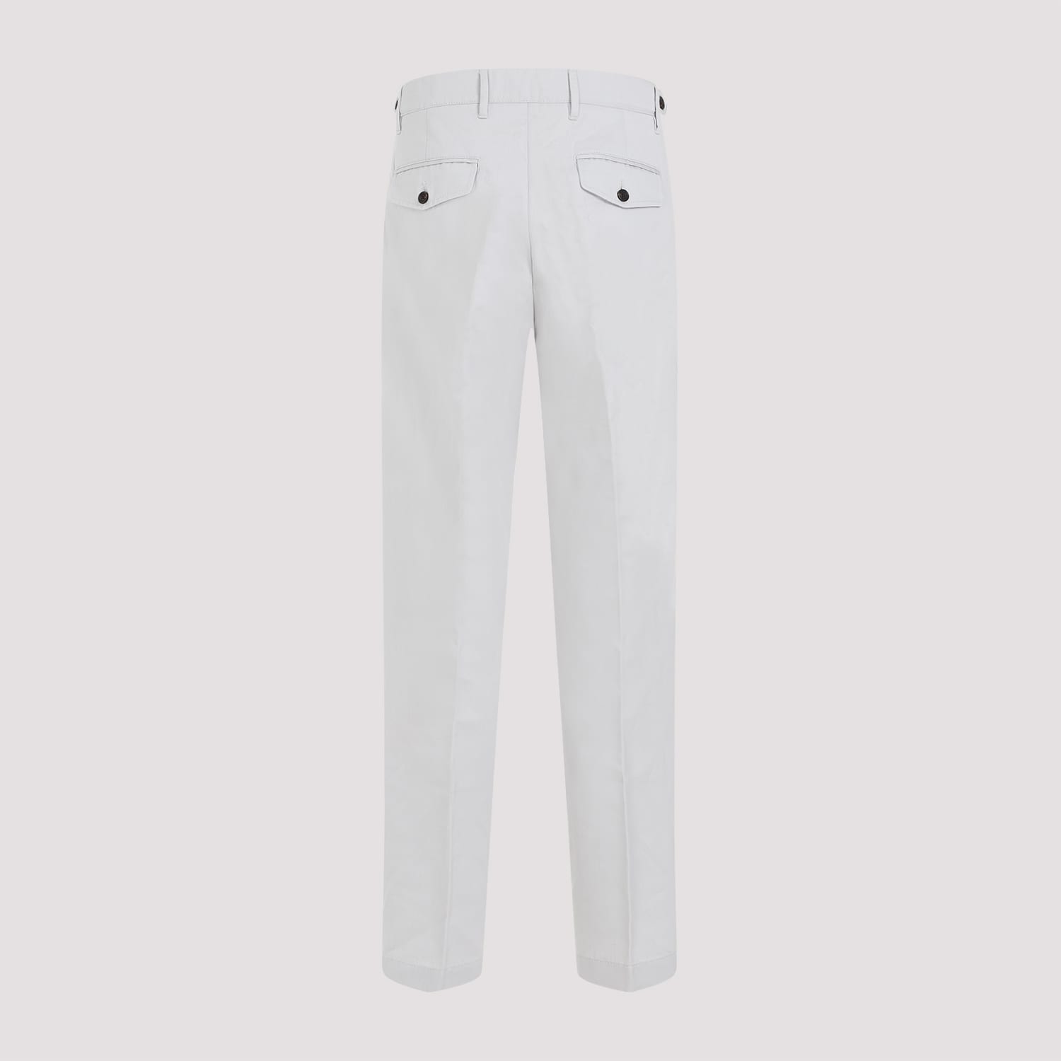 Shop Dunhill Pleated Cotton-linen Chno Pants In Light Grey