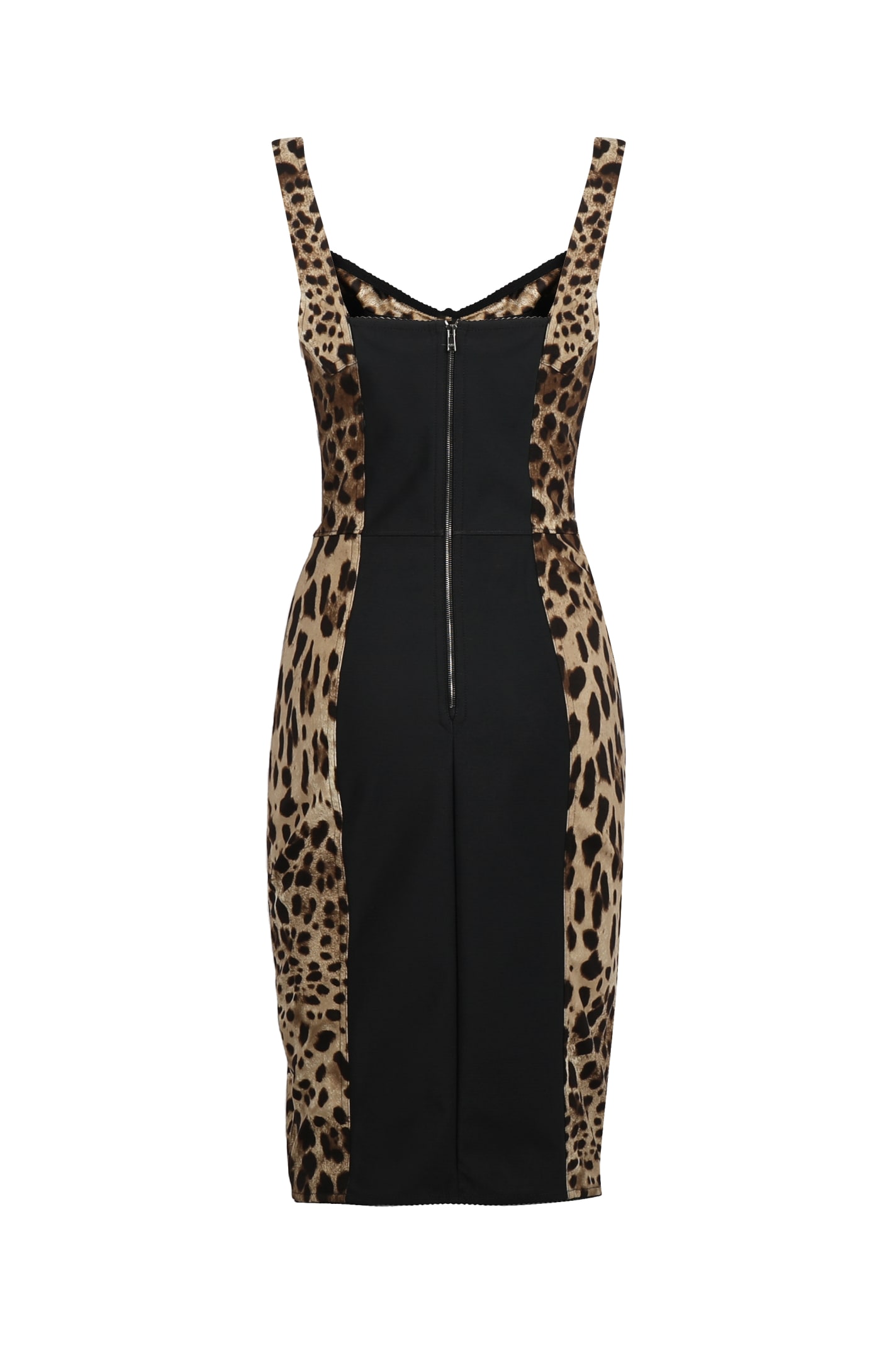 Shop Dolce & Gabbana Corset Dress With Leopard Print In Leo New