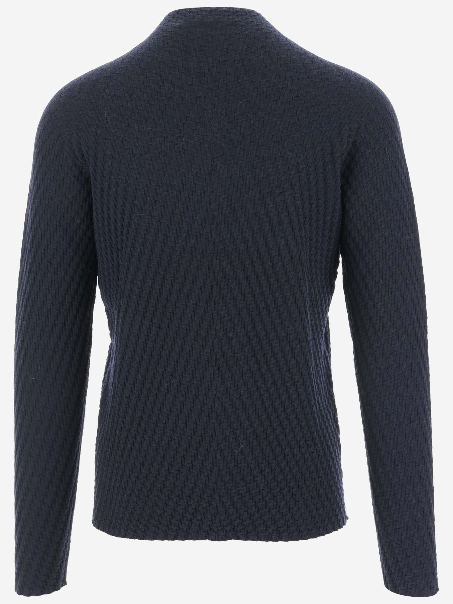 Shop Giorgio Armani Wool Blend Pullover In Blue