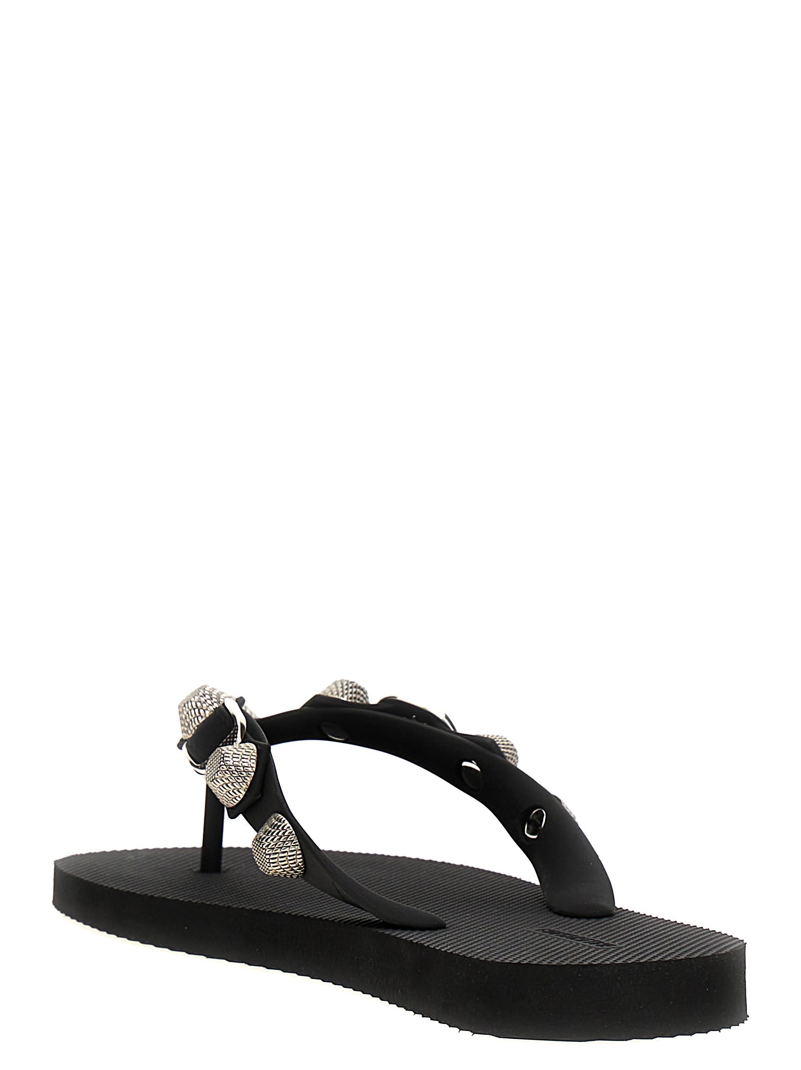 Shop Balenciaga Holiday Capsule Cagole Thong Sandals In Black