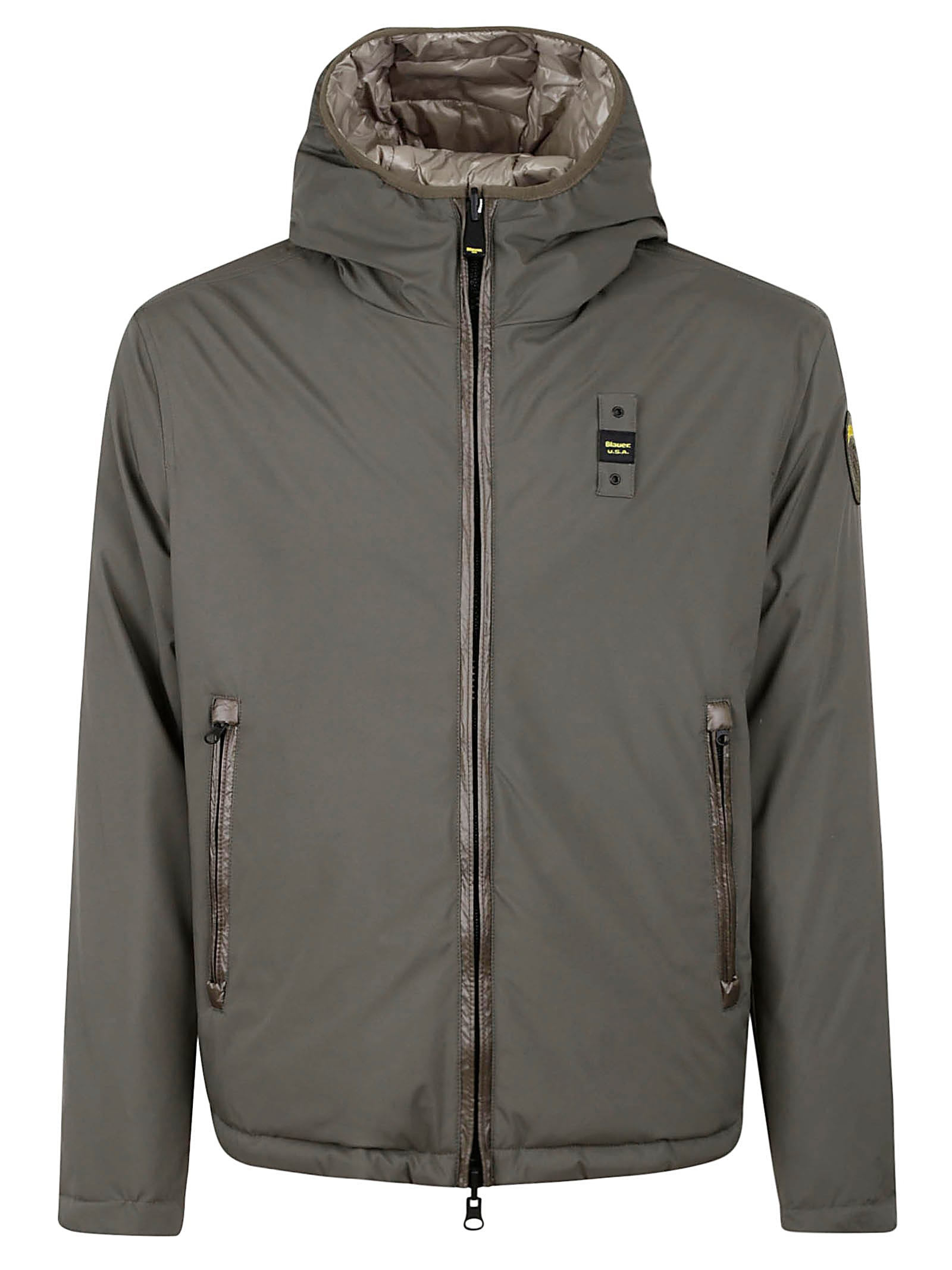 Shop Blauer Pocket Zip Reversible Padded Jacket