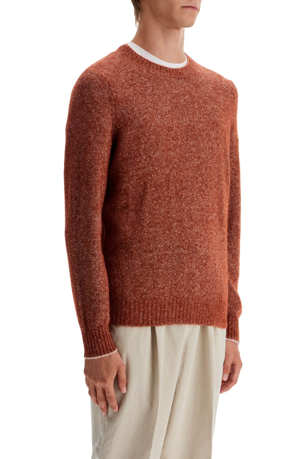 Shop Brunello Cucinelli Buttoned Alpaca And Cotton Pul In Corallo+oyster (red)