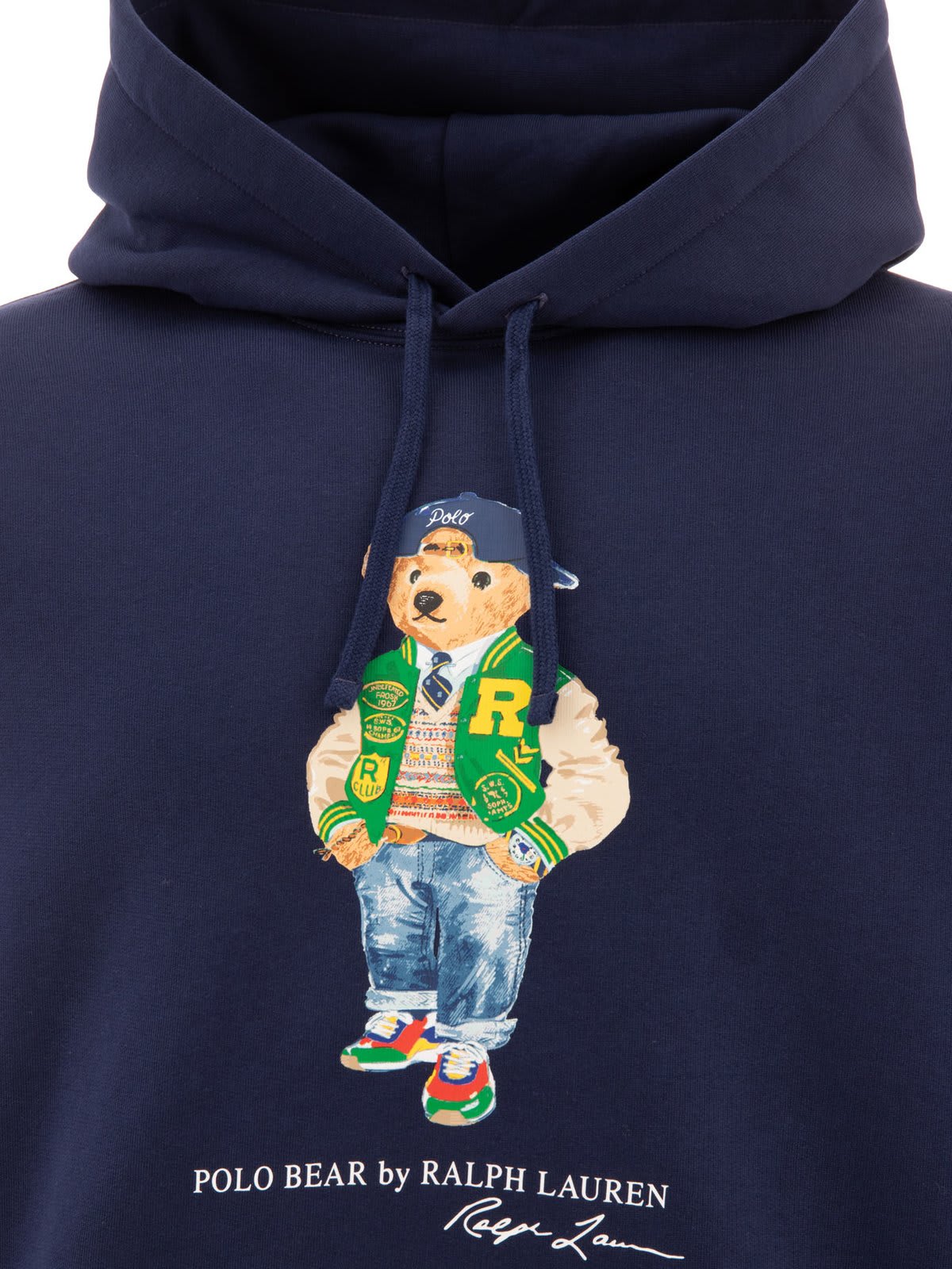 Shop Polo Ralph Lauren Polo Bear Fleece Hoodie In Blu Navy