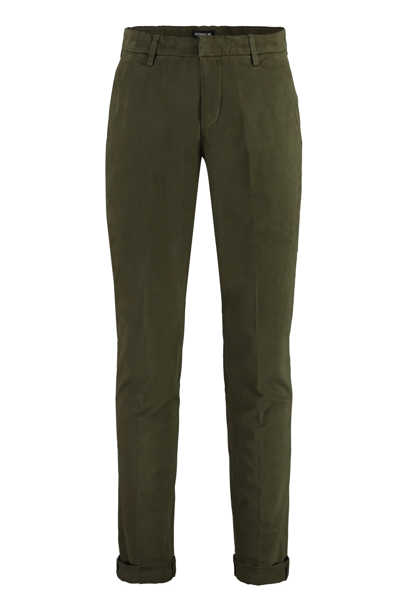 Shop Dondup Gaubert Cotton Chino Trousers In Green
