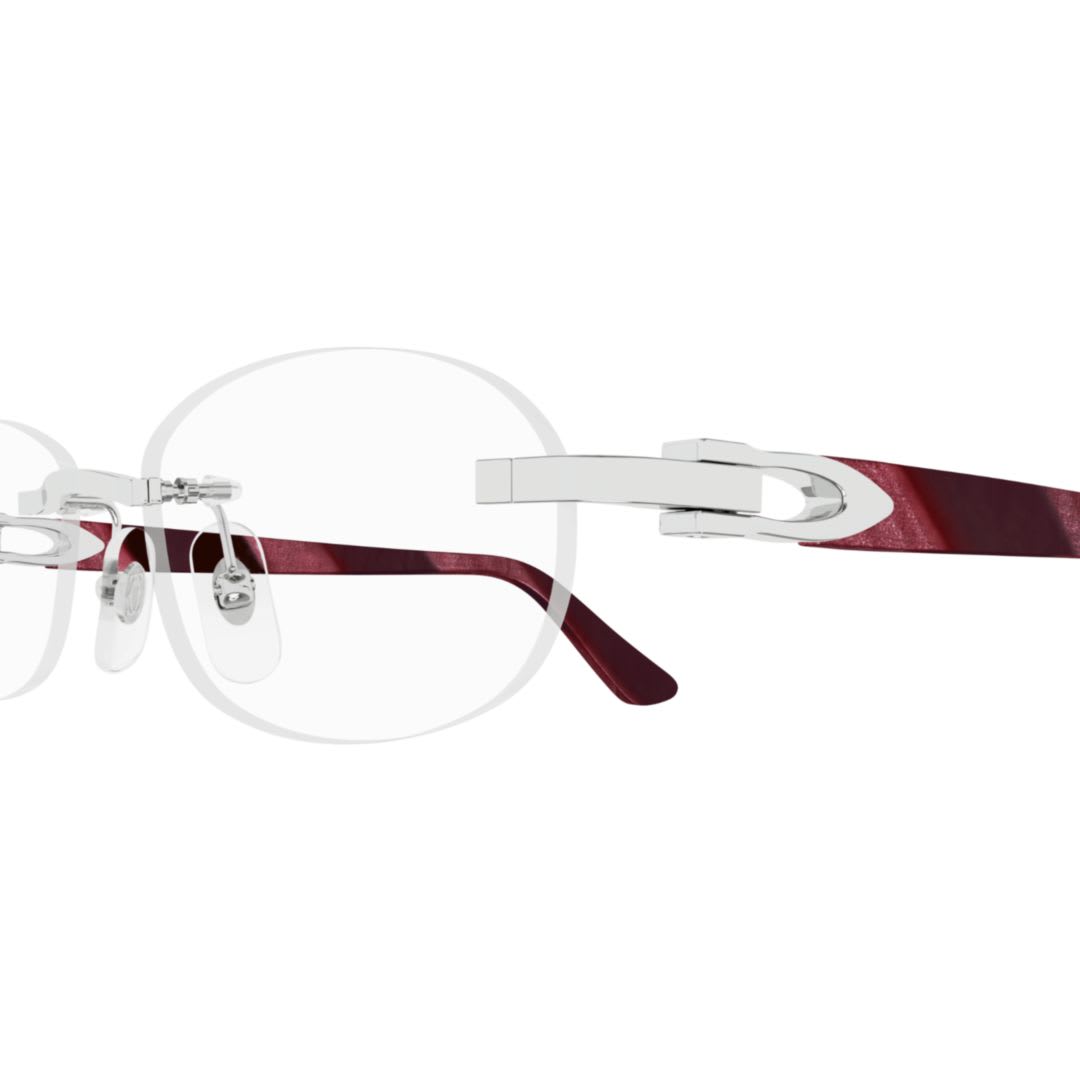 Cartier Ct0455oj-001silver-burgundy-transparent In White