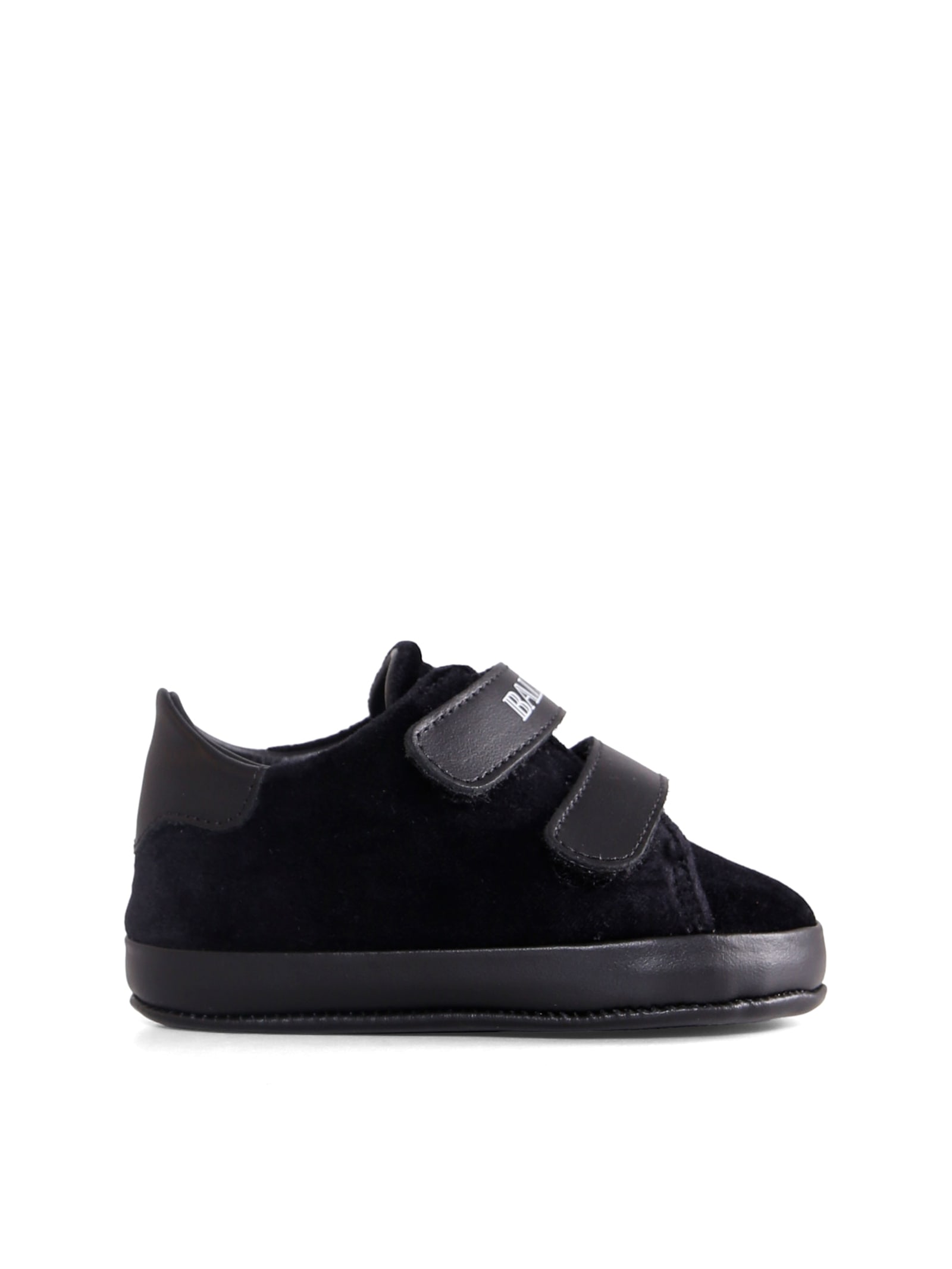 Balmain Black Sneakers For Babykids Wirth Logo