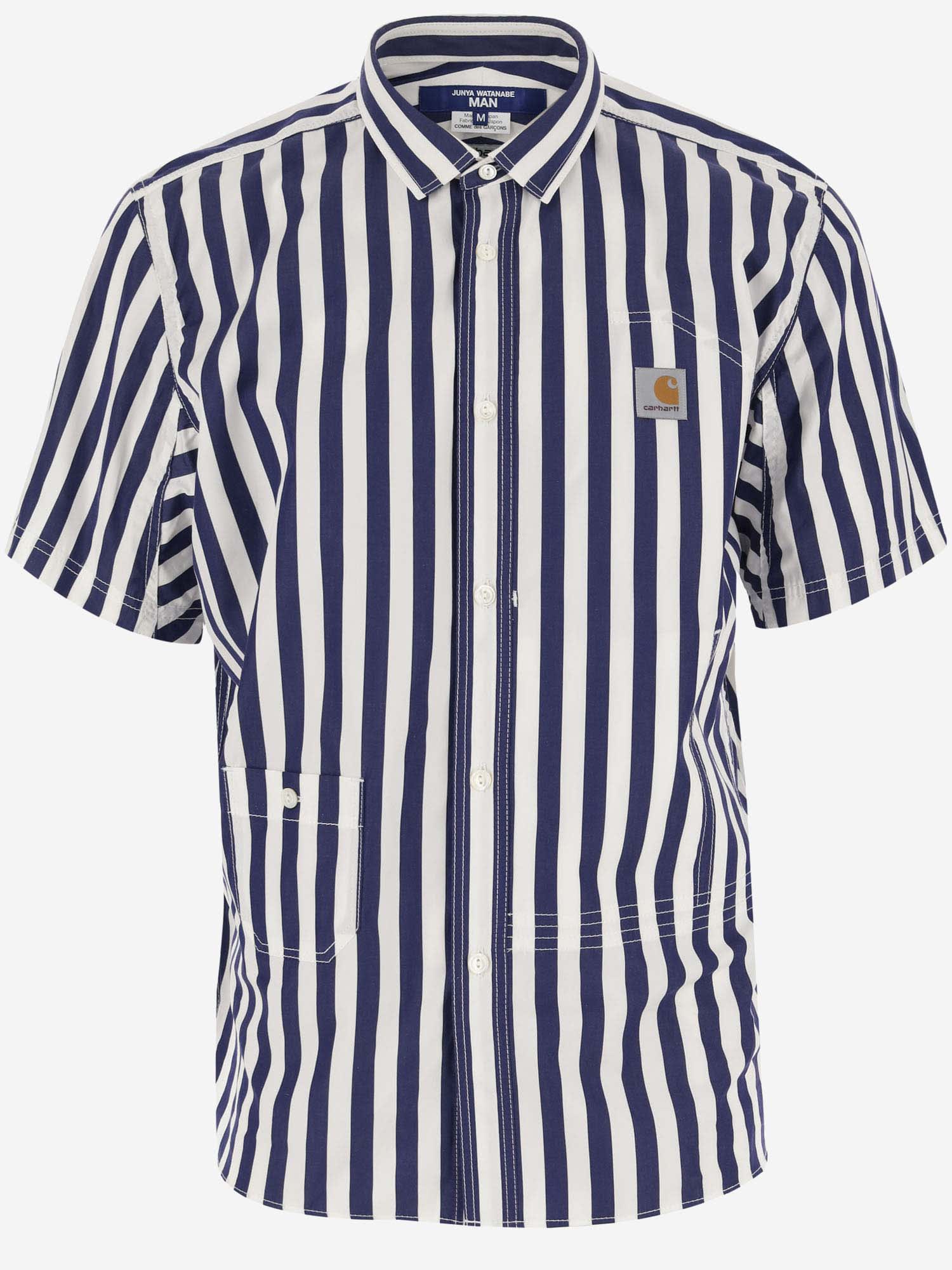 Shop Junya Watanabe X Carhartt Striped Pattern Cotton Shirt In Red