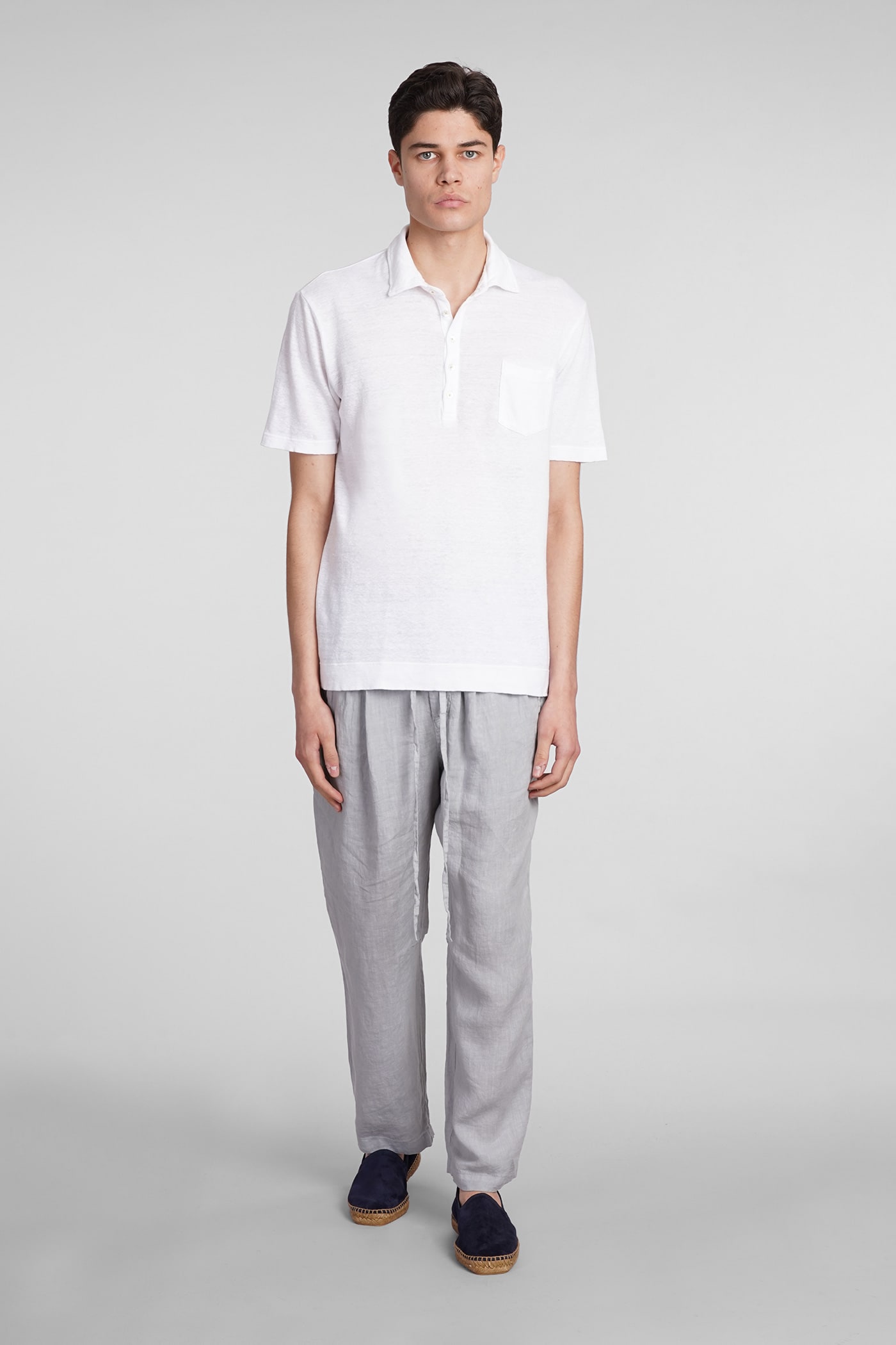 Shop Massimo Alba Keywest Pants In Grey Linen
