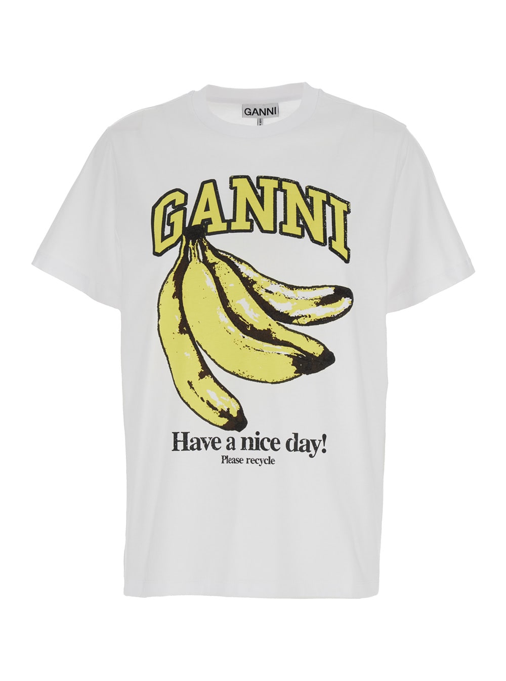 White Basic Jersey Banana Relaxed T-shirt In Cotton Woman