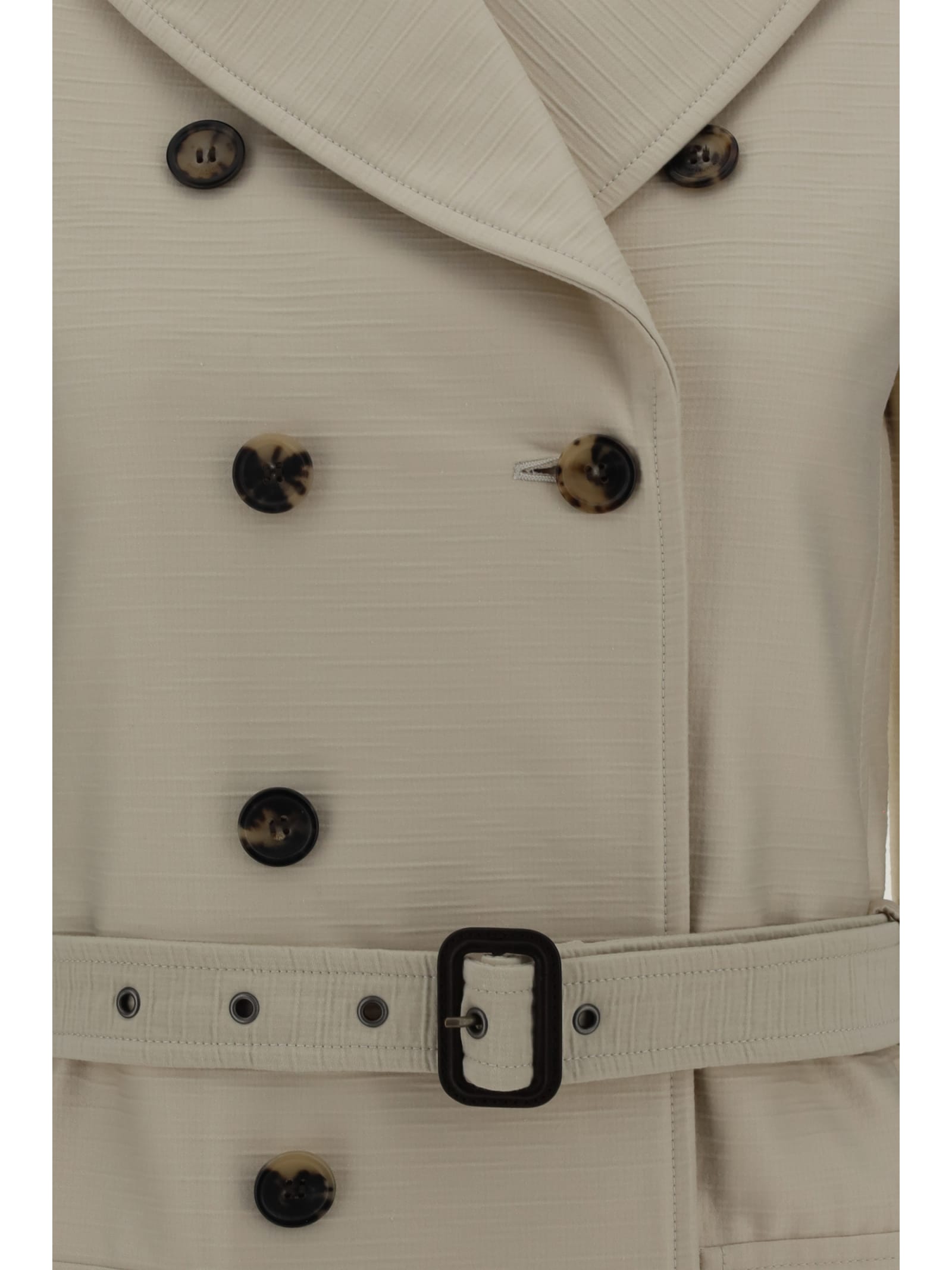 Shop Saint Laurent Froisse Trench Coat In White