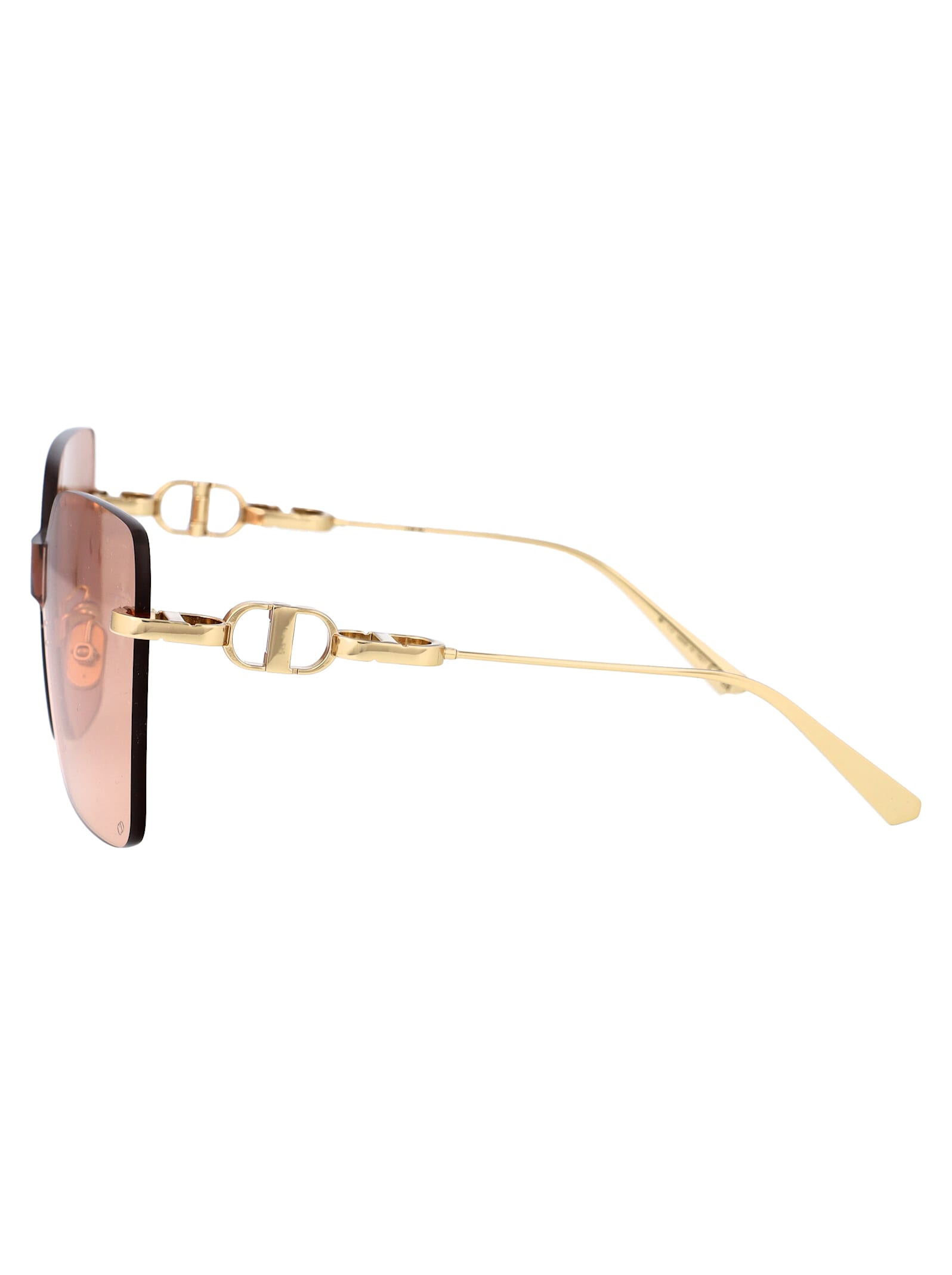 Shop Dior Cd Chain M1u Sunglasses In B0l0 Shiny Gold Dh / Violet