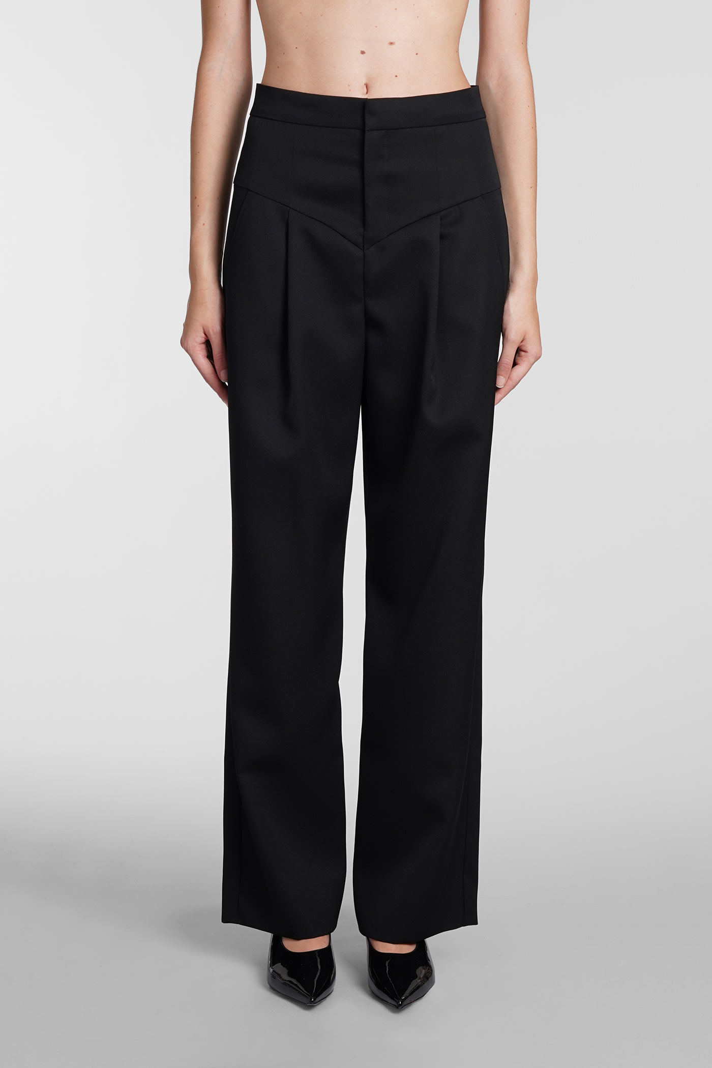 Shop Isabel Marant Staya Pants In Black Wool