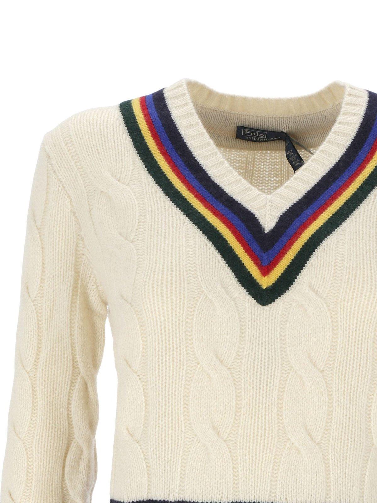 Shop Ralph Lauren Cable-knit Cricket Jumper In Cricket Cream