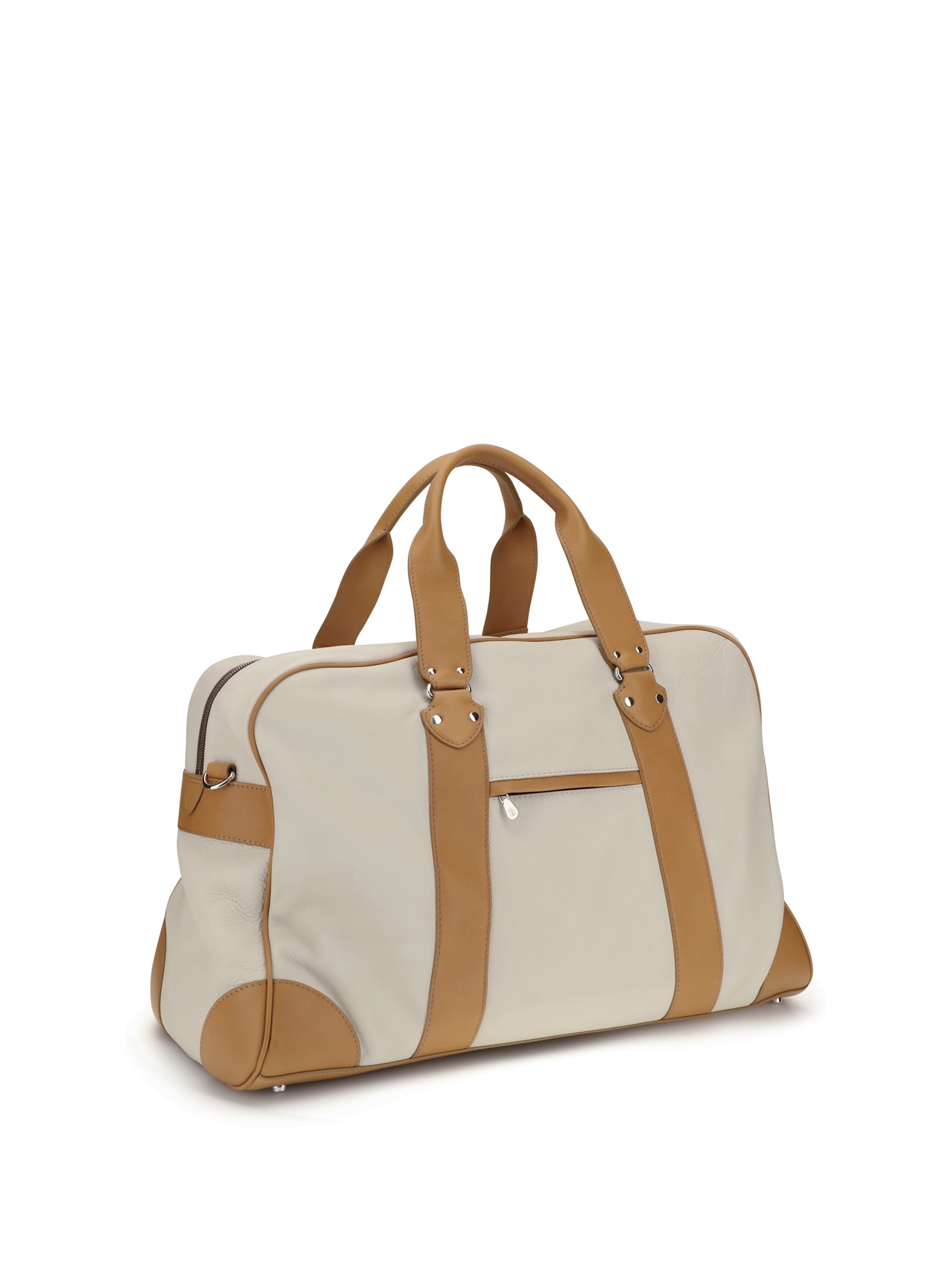 Brunello Cucinelli Grained Calfskin Street Bag In White