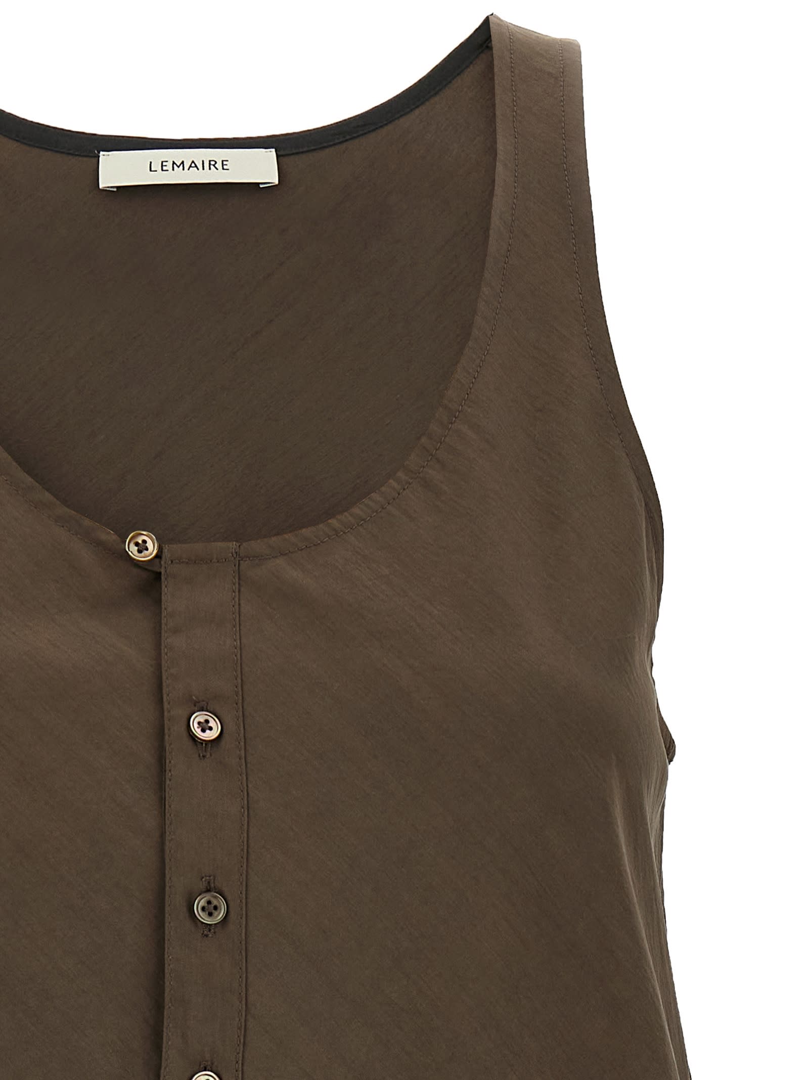 Shop Lemaire Bias Cut Tank Top In Brown