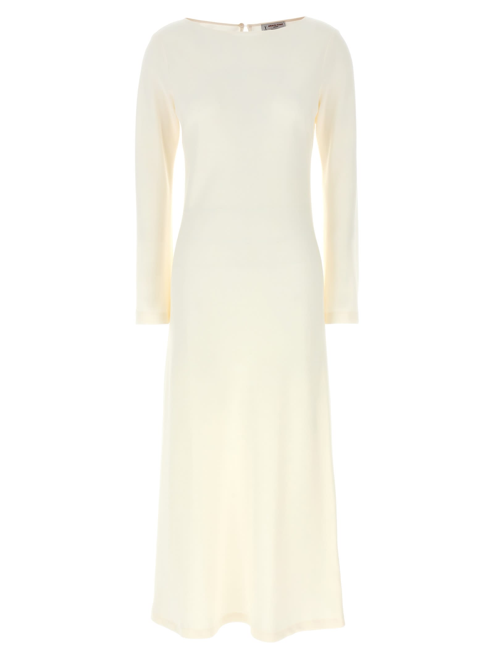 Shop Alberto Biani Sbieco Longuette Dress In White