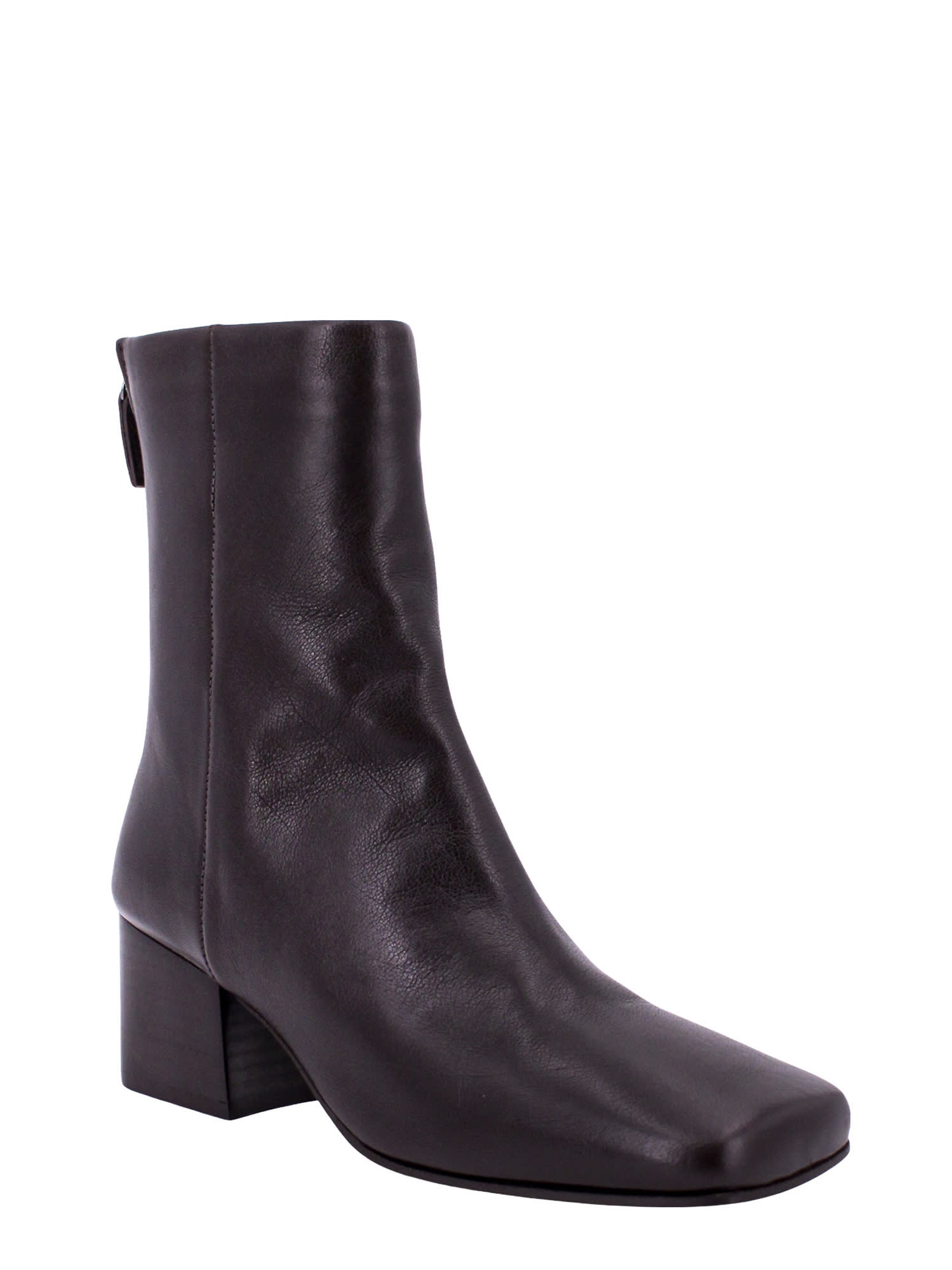 Shop Lemaire Ankle Boots In Dark Chocolate