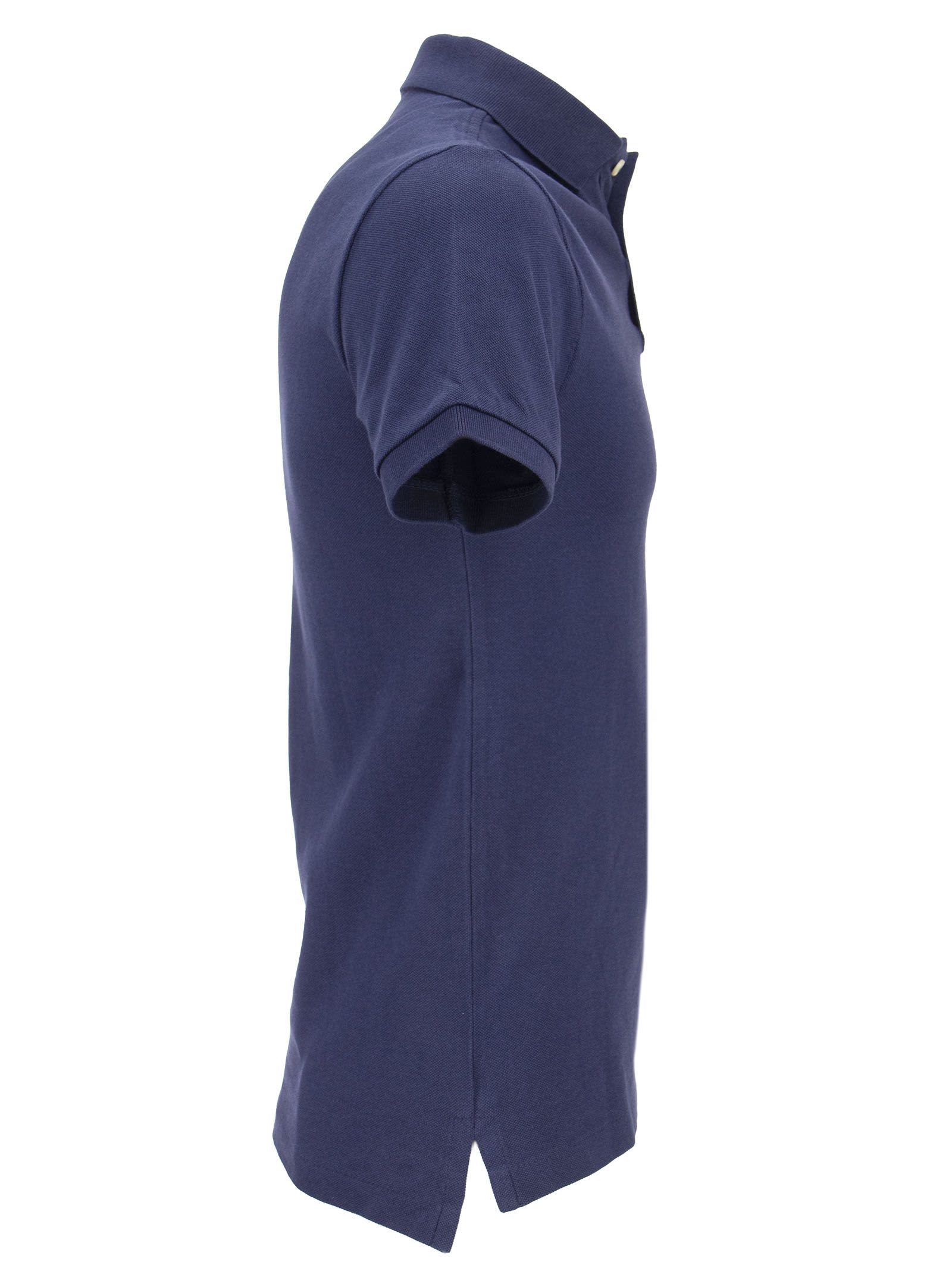 Polo Ralph Lauren Cotton Polo Shirt With Embroidered Logo In Blue