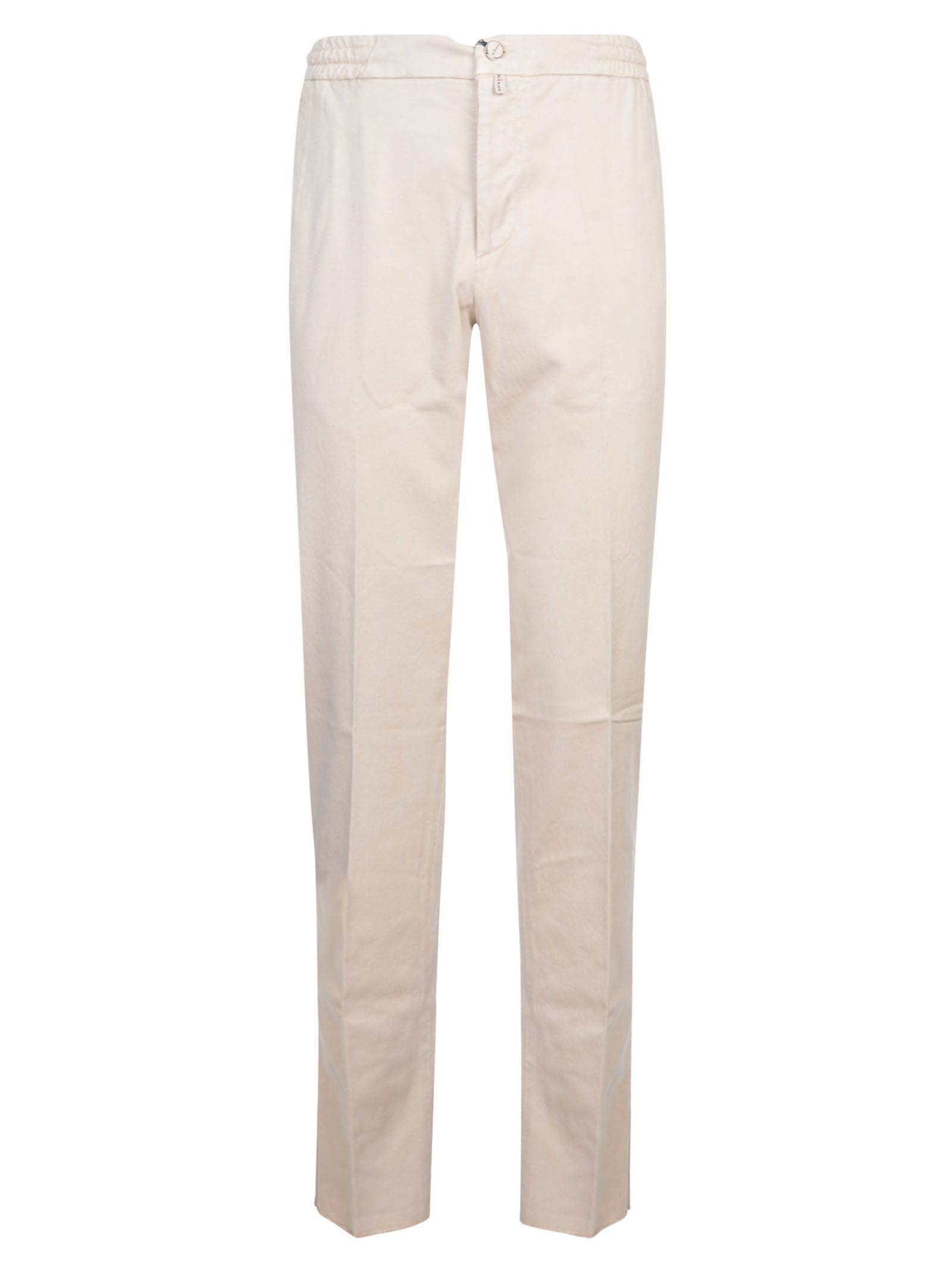 Kiton Button Fitted Trousers In Beige