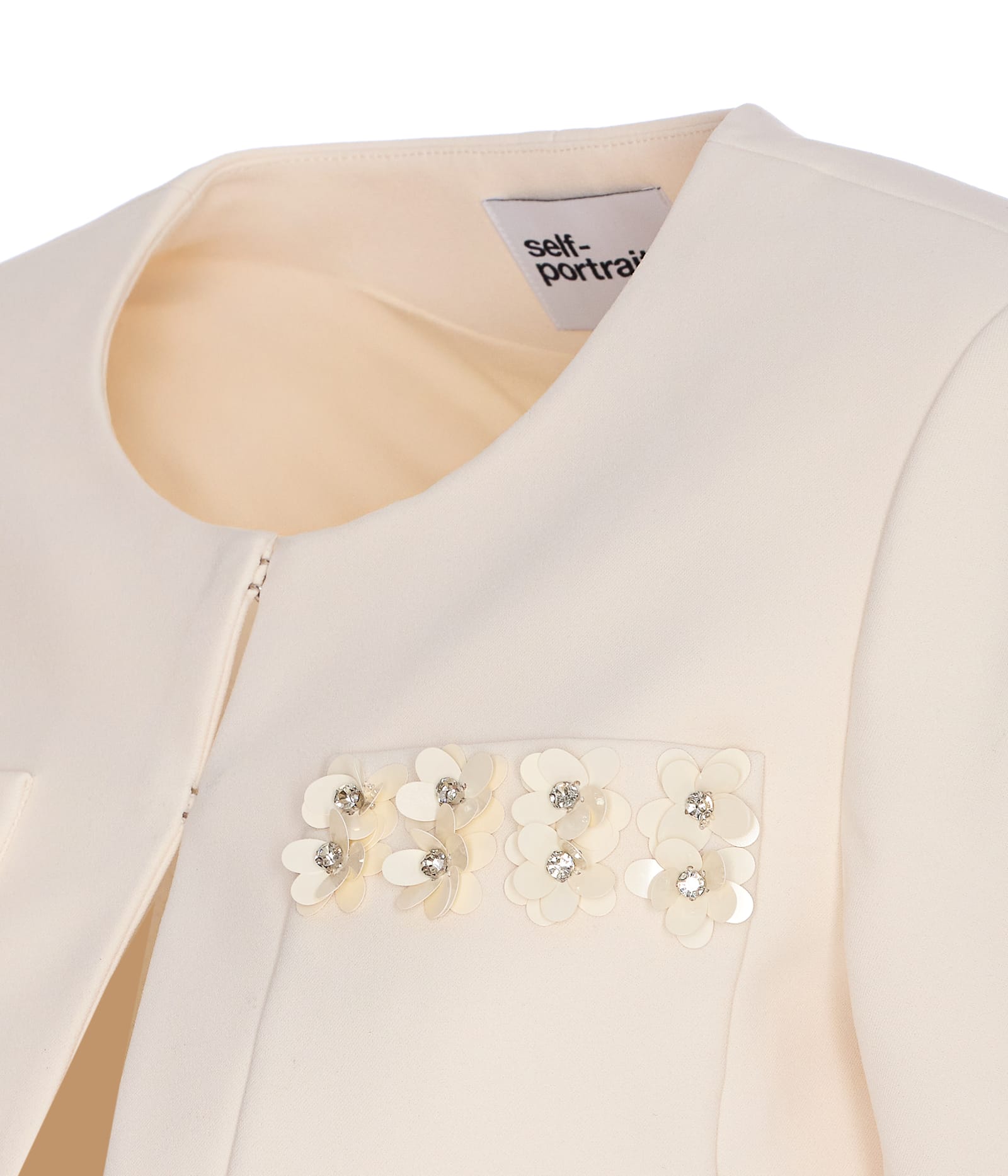 SELF-PORTRAIT 3D SEQUIN CROPPED JACKET