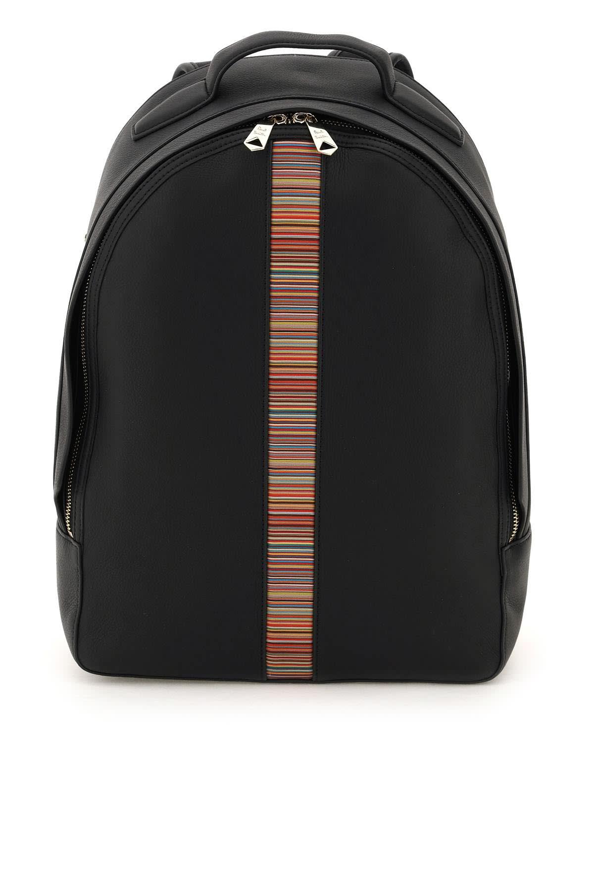 Paul Smith signature Stripe Leather Backpack