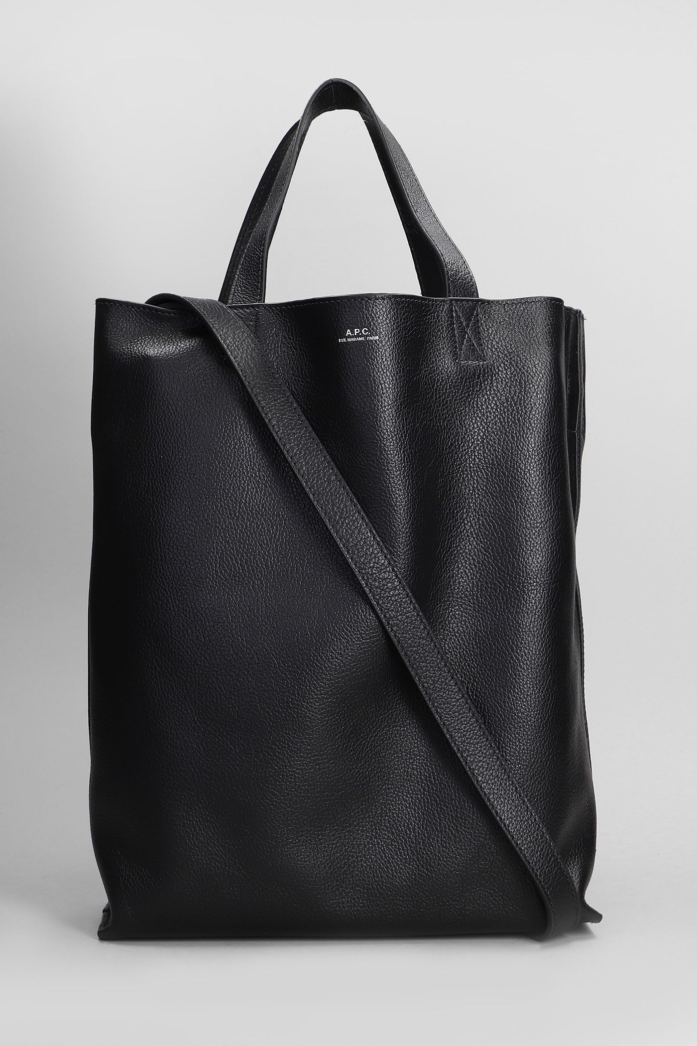 A. P.C. Maiko Medium Tote In Black Leather