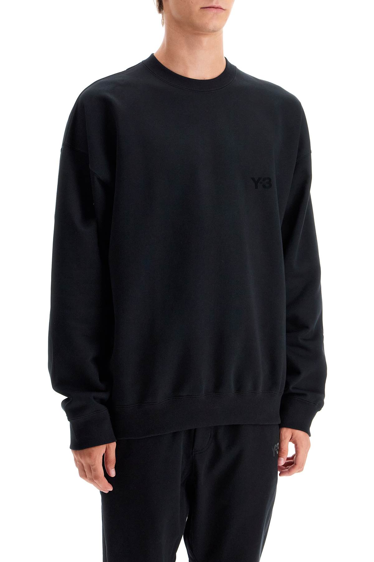 Y-3 Logo Crewneck Sweatshirt In Black