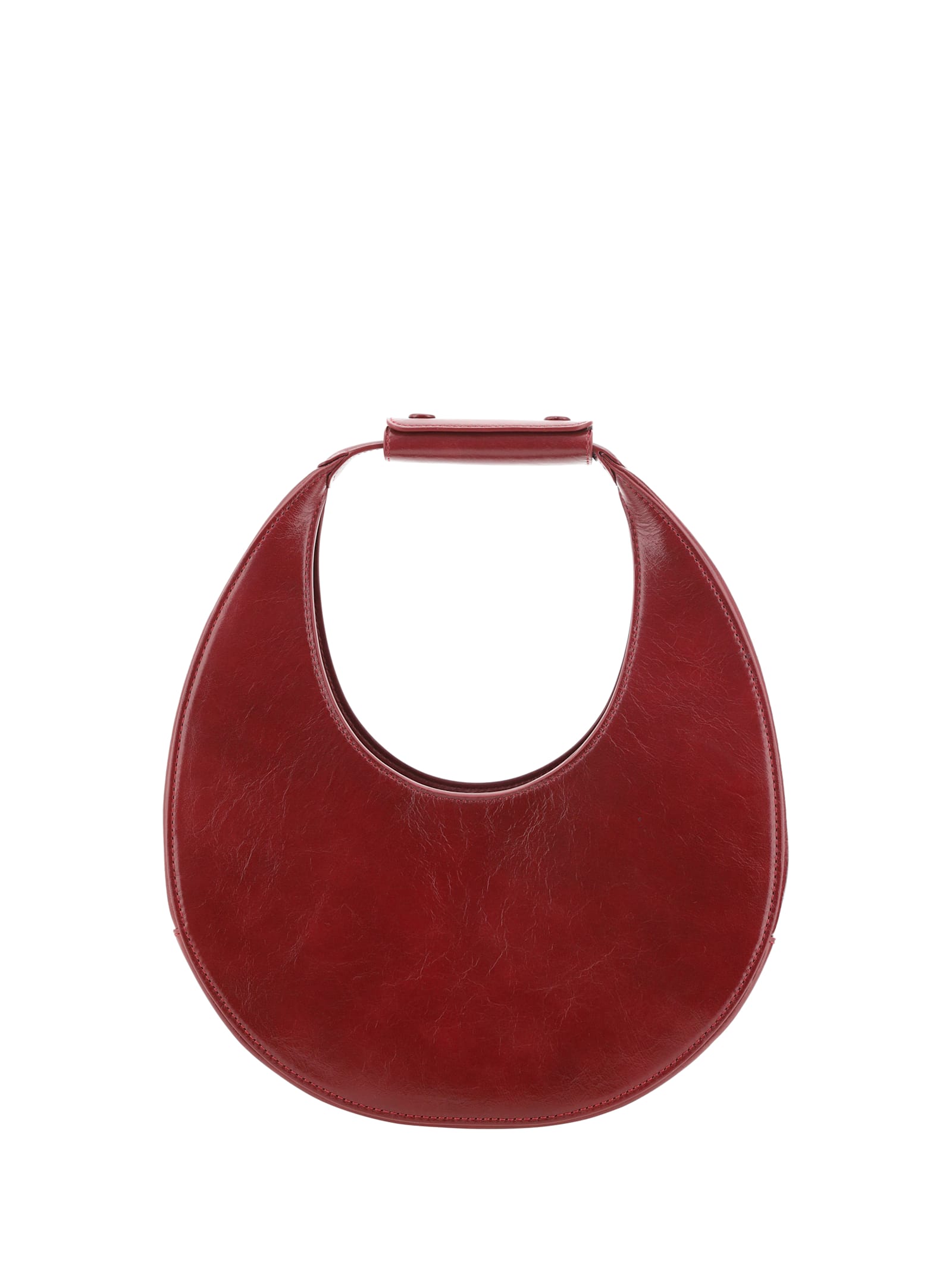 Shop Staud Moon Tote Handbag In Pinot