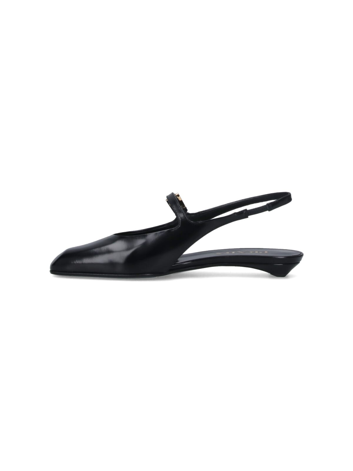 Prada Black Patent Leather Slingback Ballerina In Black