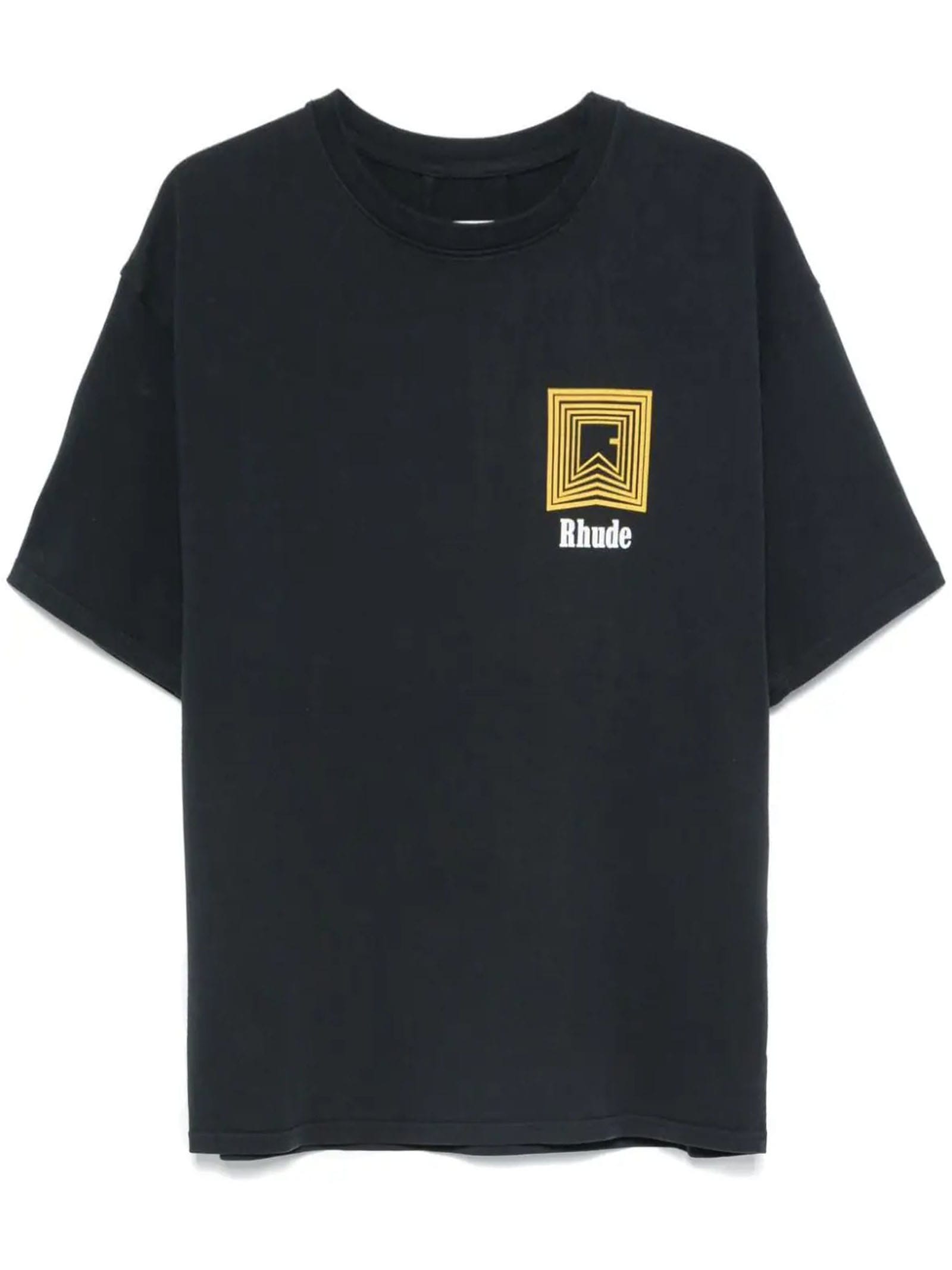 Shop Rhude T-shirts And Polos Blue In Nero